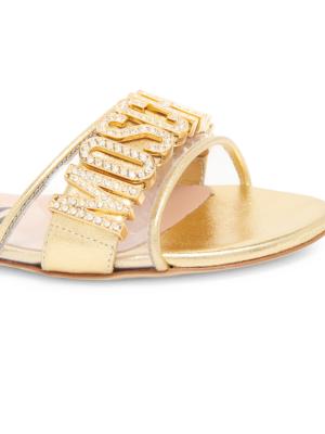 Moschino double-buckle panelled sandals - Neutrals