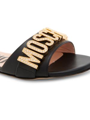 Moschino logo-jacquard sandals - Black