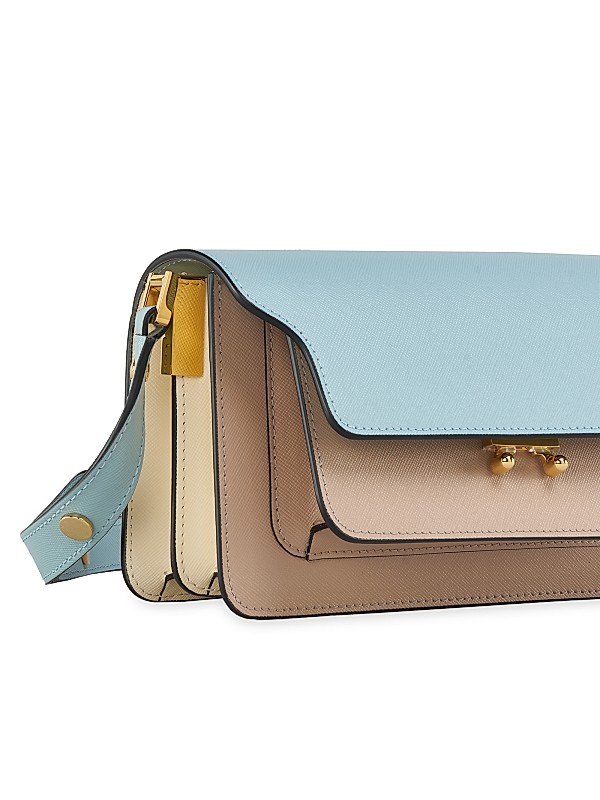 Shop Marni Trunk E/W Colorblock Leather Shoulder Bag | Saks Shop Marni Trunk E/W Colorblock Leather Shoulder Bag | Saks