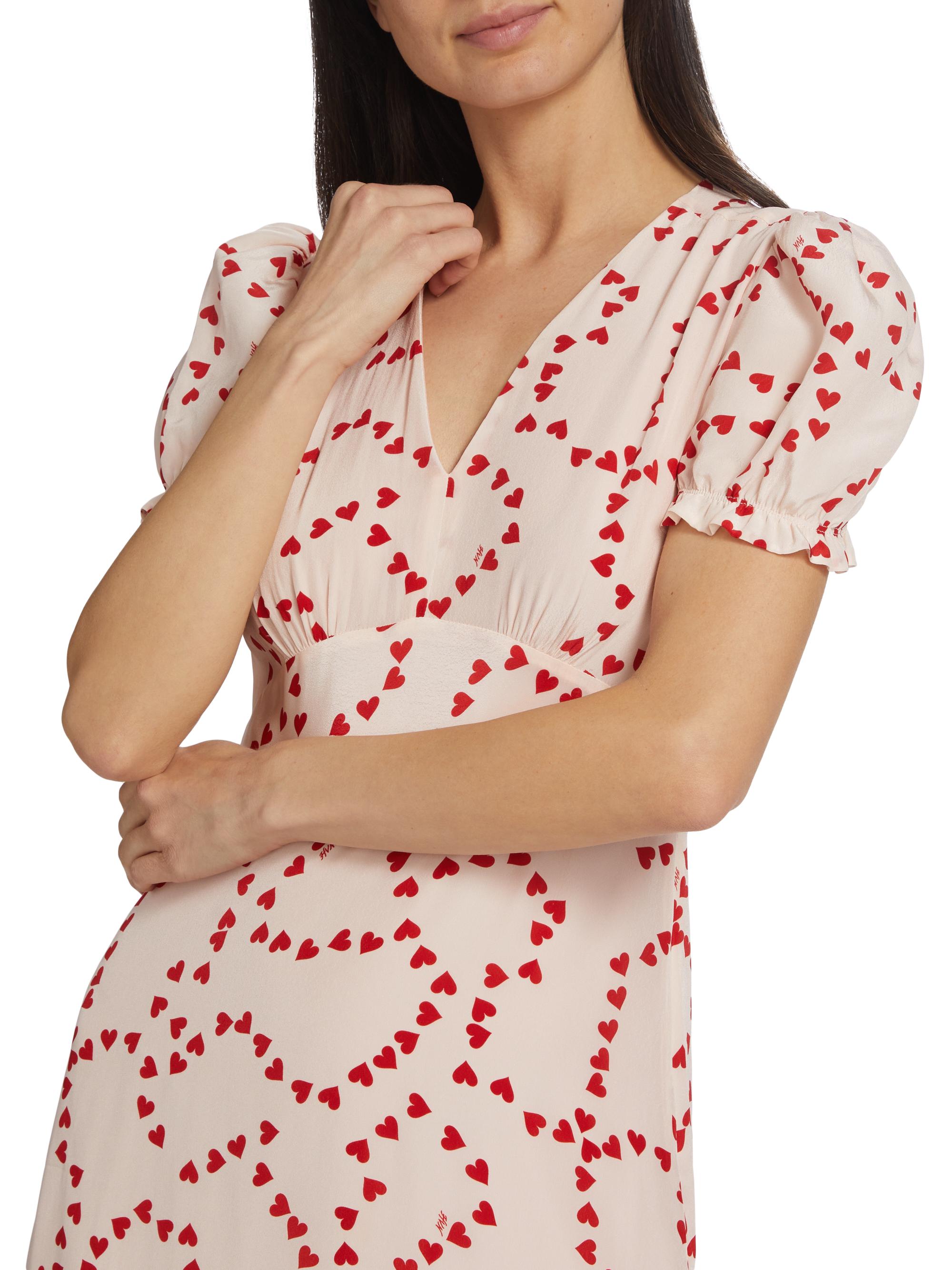 HVN Paula Heart-Print Dress | Saks Fifth Avenue