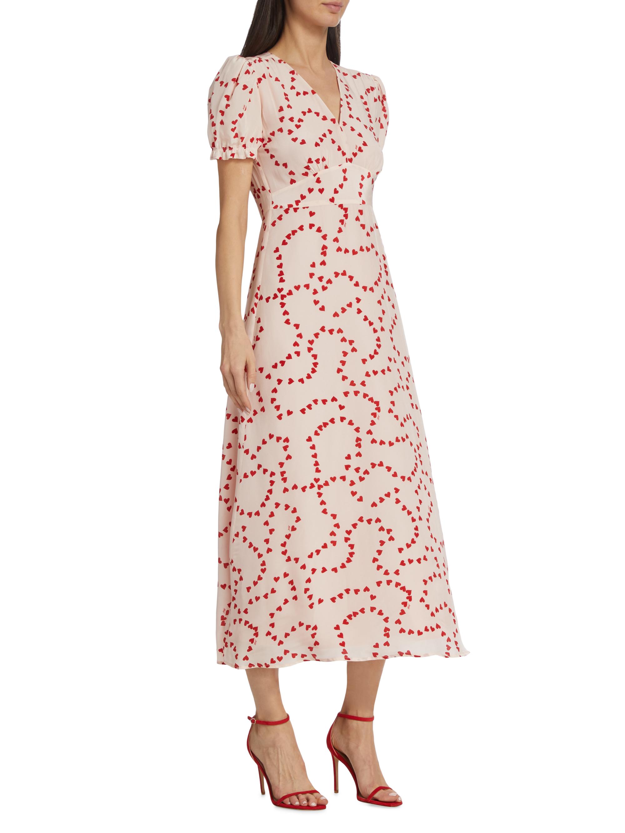 HVN Paula Heart-Print Dress | Saks Fifth Avenue