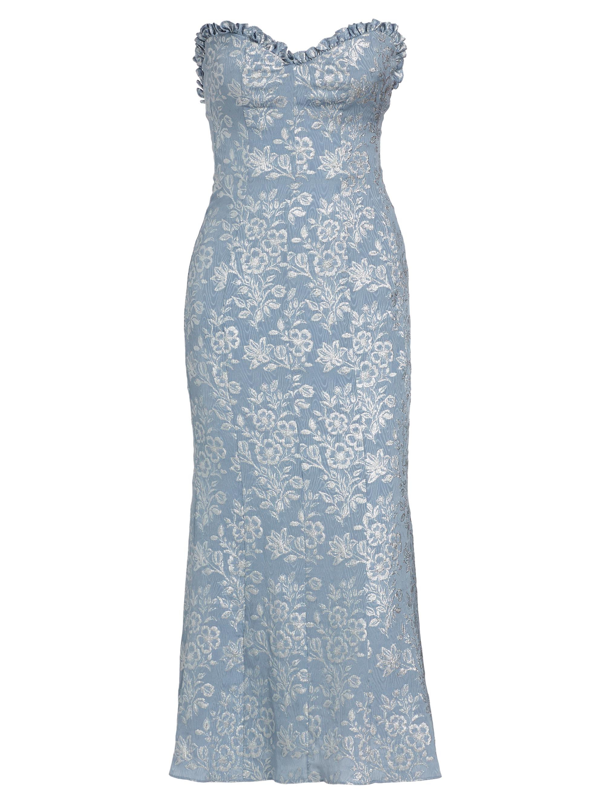 markarian blue dress Corinne Blue Vine Beaded Shantung Mini Dress – Markarian