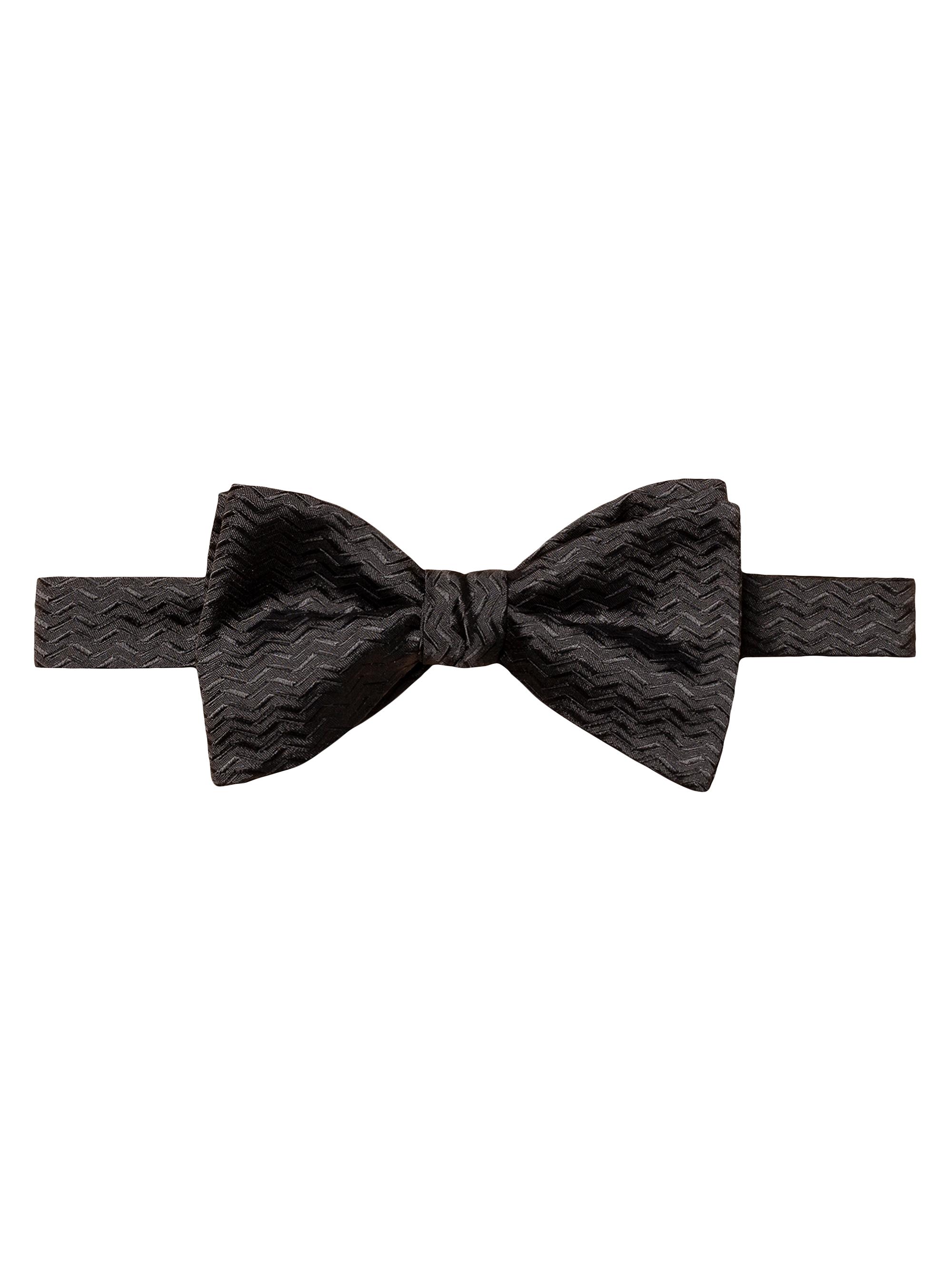 Eton Men's Herringbone Silk Bow Tie - Black