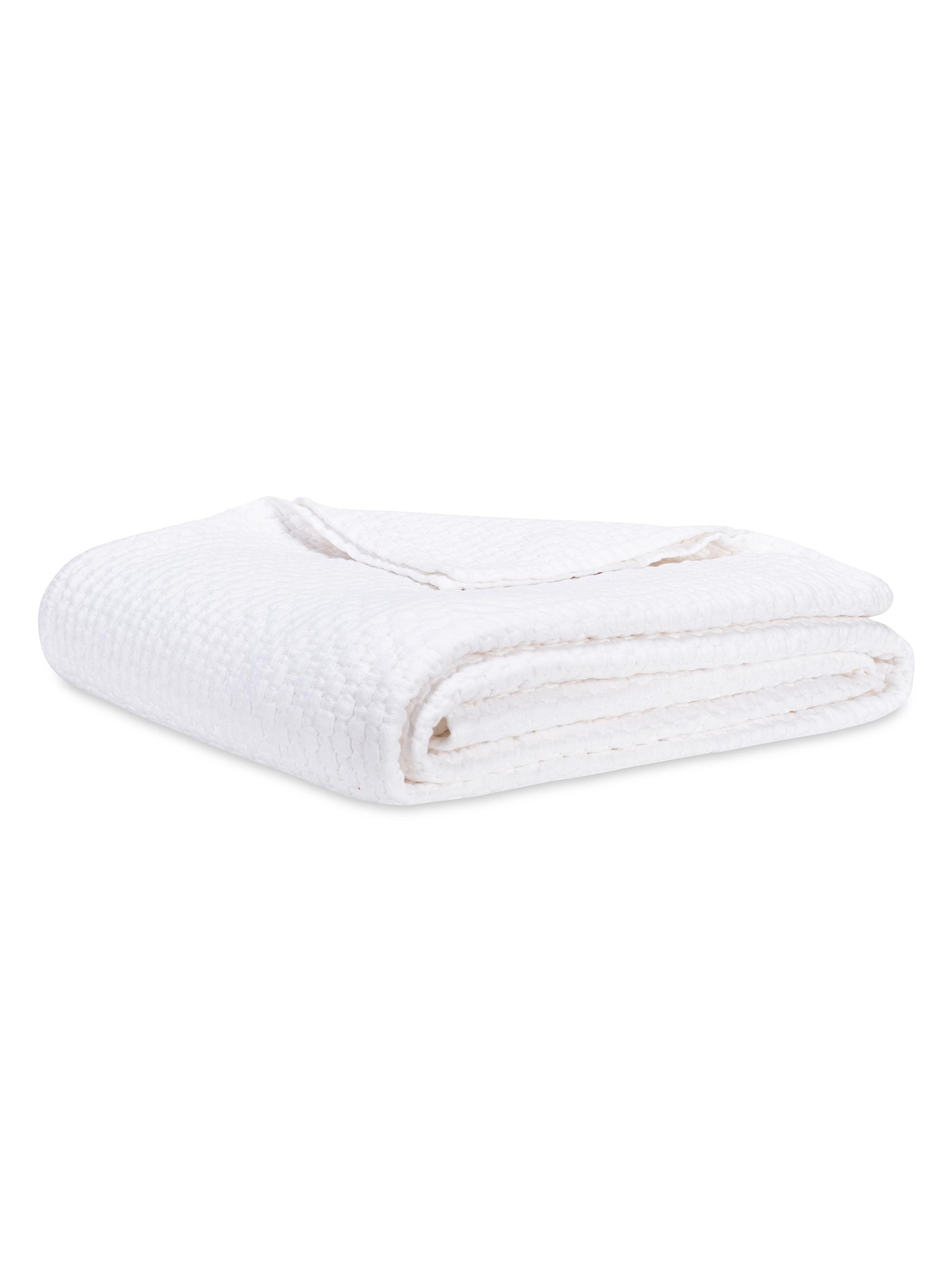 Lands Downunder Pelham Textured Cotton Coverlet - White Queen