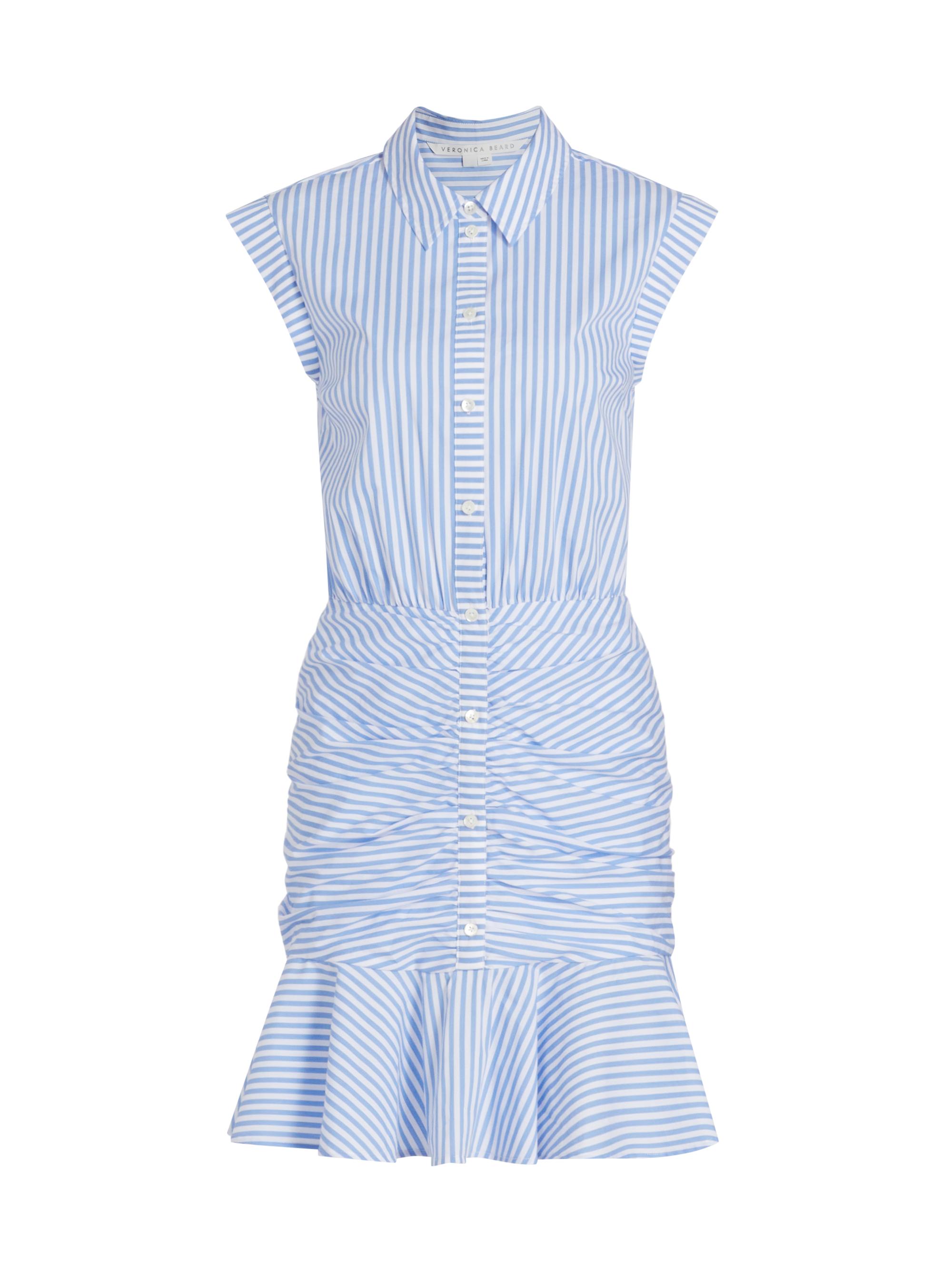 veronica beard bell bottom ruched shirt dress aliciawoodlifestyle on LTK