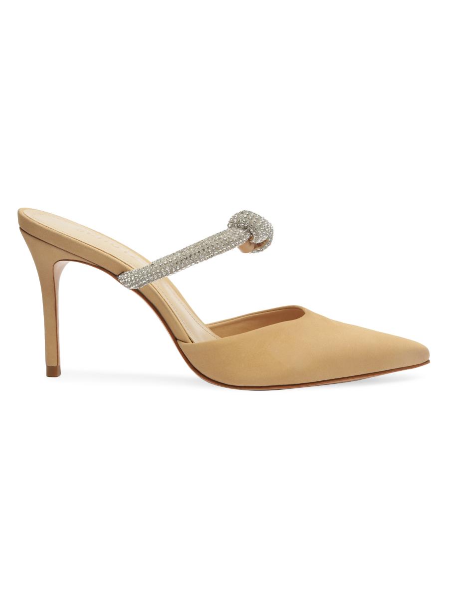Schutz Pearl Crystal-Embellished Leather Mules | Saks Fifth Avenue