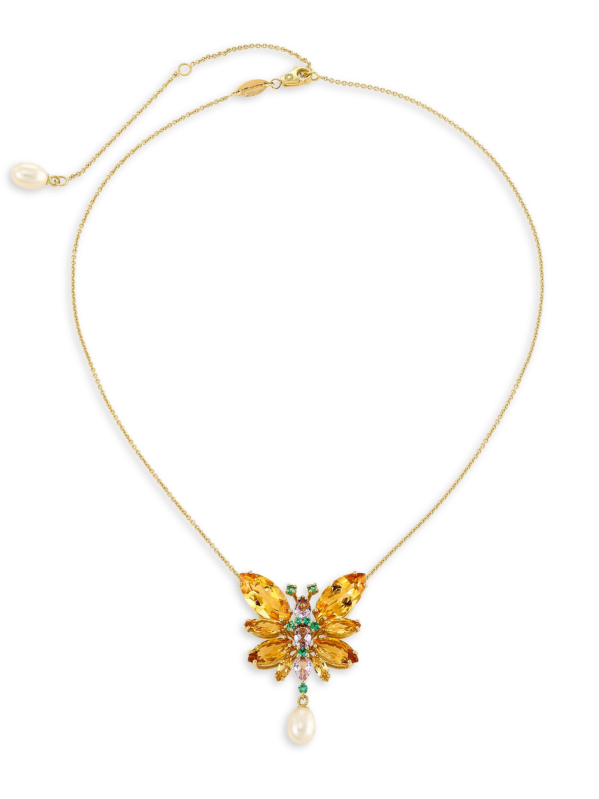 Dolce amp; Gabbana 18kt yellow gold Y letter gemstone pendant