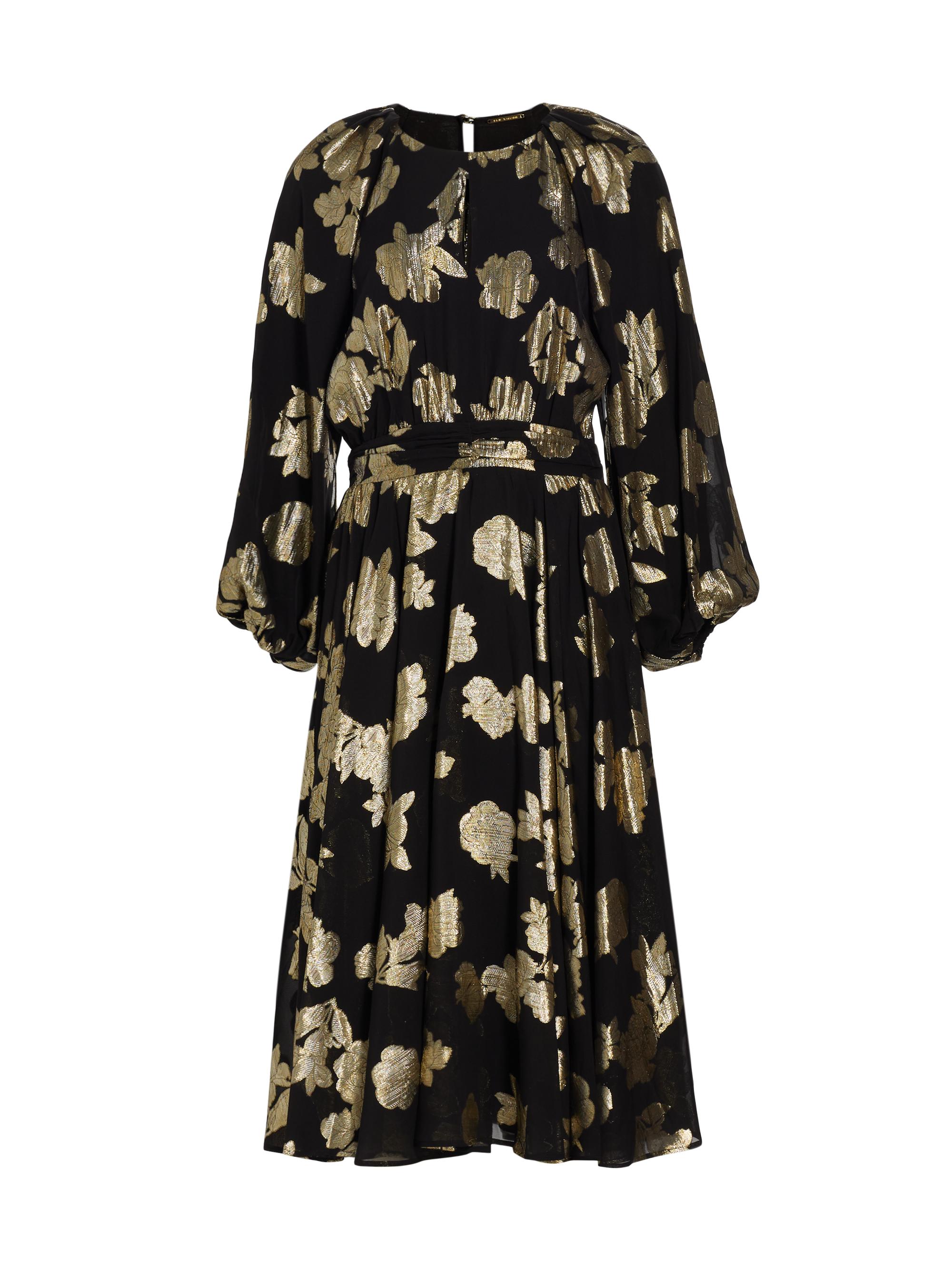 knee length dresses for ladies T-Tahari Metallic Mock Neck Dress  Elie Tahari