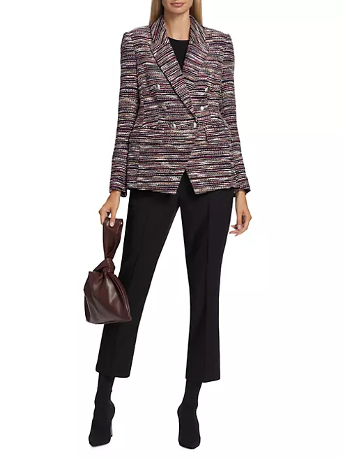Tweed Blazer & Fur-Lined Mules, Office Chic