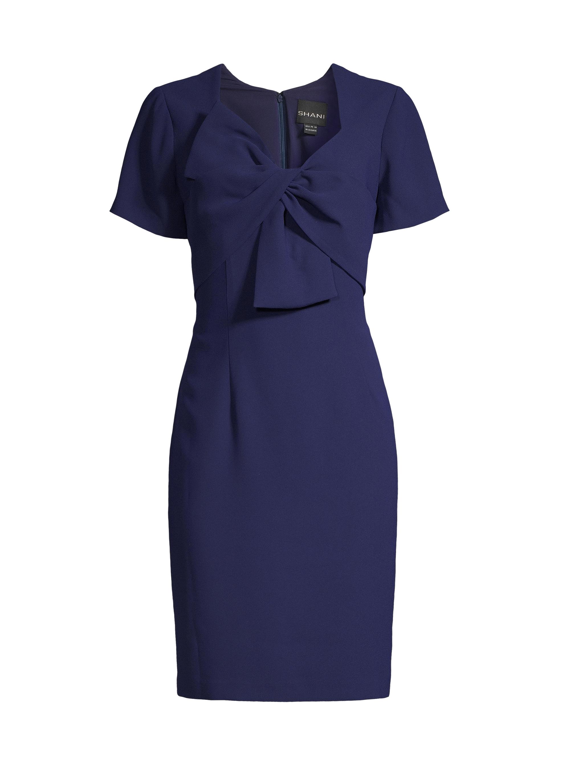 Shani Women's Twisted Bow Crepe Cocktail Dress - Blue