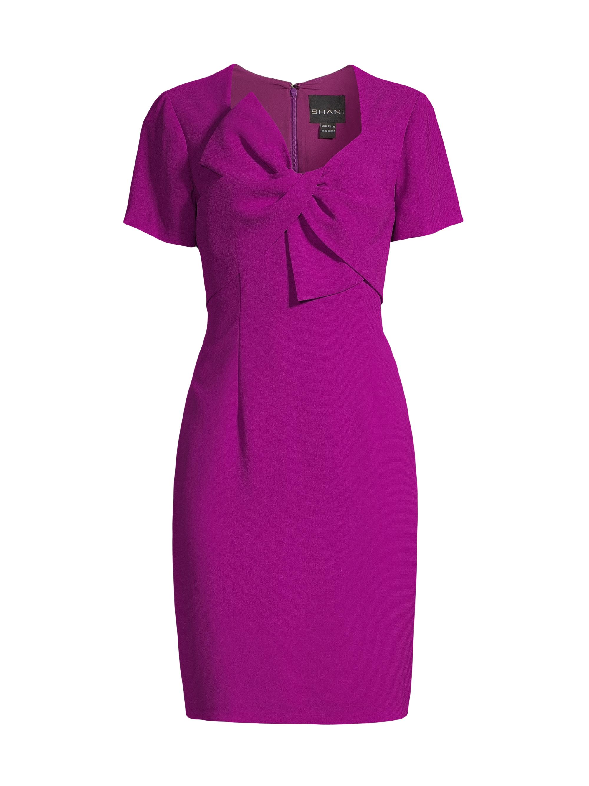 Shani Women's Twisted Bow Crepe Cocktail Dress - Wine