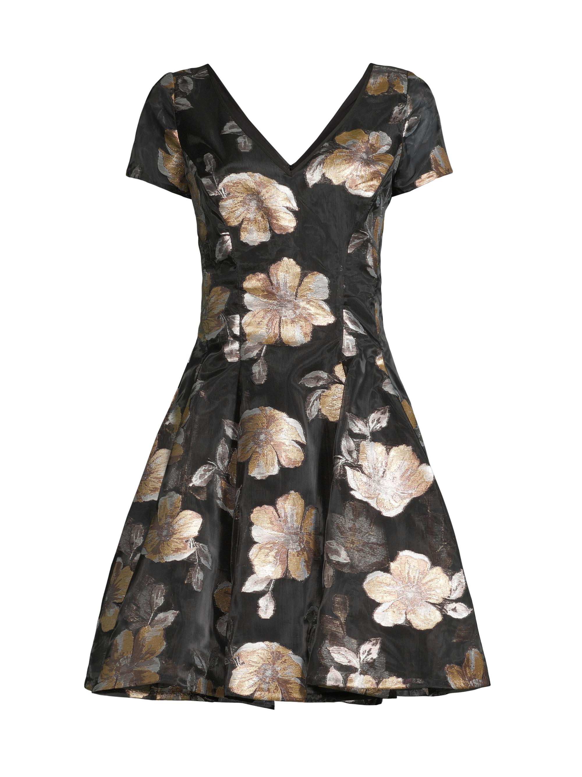 ALICE + OLIVIA Daniela Bow Metallic Jacquard Minidress | Saks Fifth Avenue