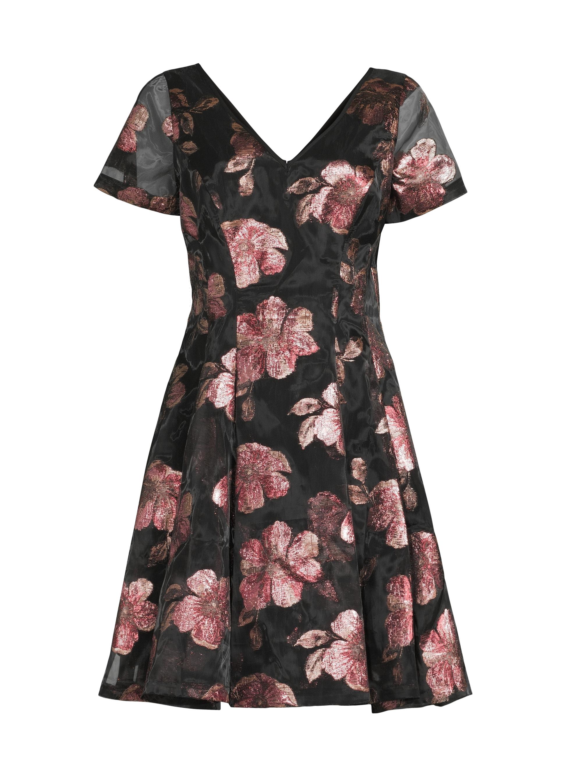 Shani Women's Floral Jacquard Fit & Flare Minidress - Black Pink