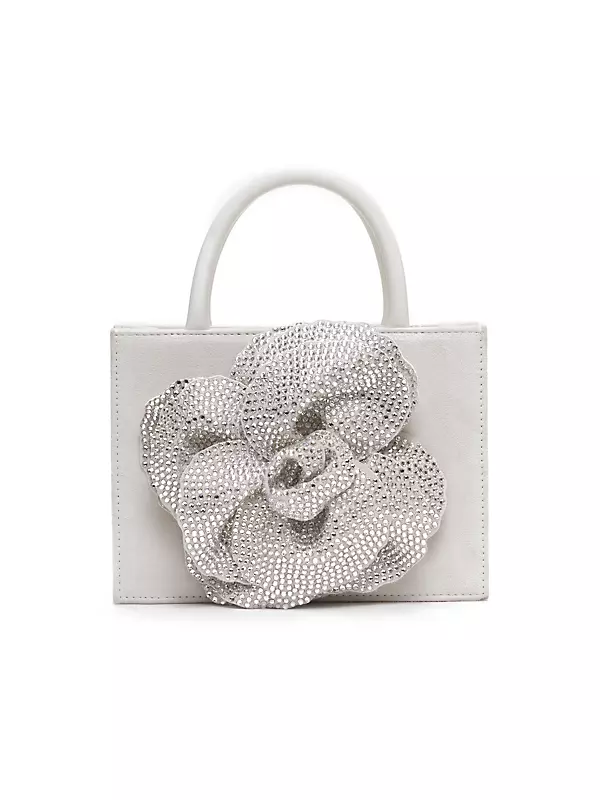 Crystal Flower Leather Tote