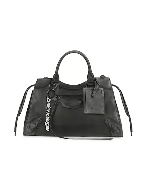 Vintage Black Handbag Saks Fifth Avenue Made In Italy