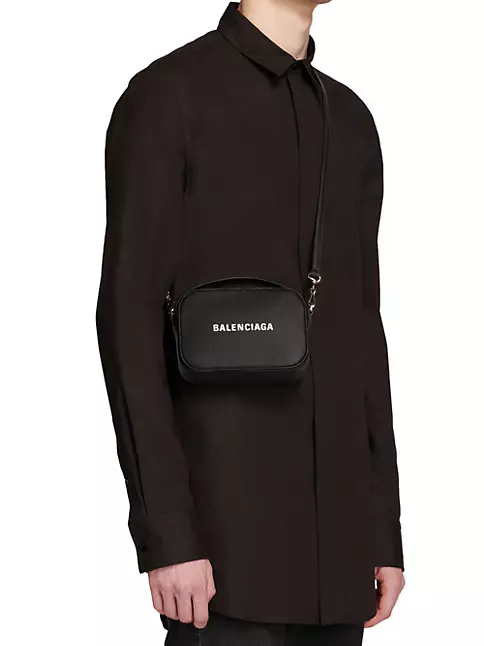 Balenciaga Everyday Camera Bag XS White/Black in Calfskin Leather
