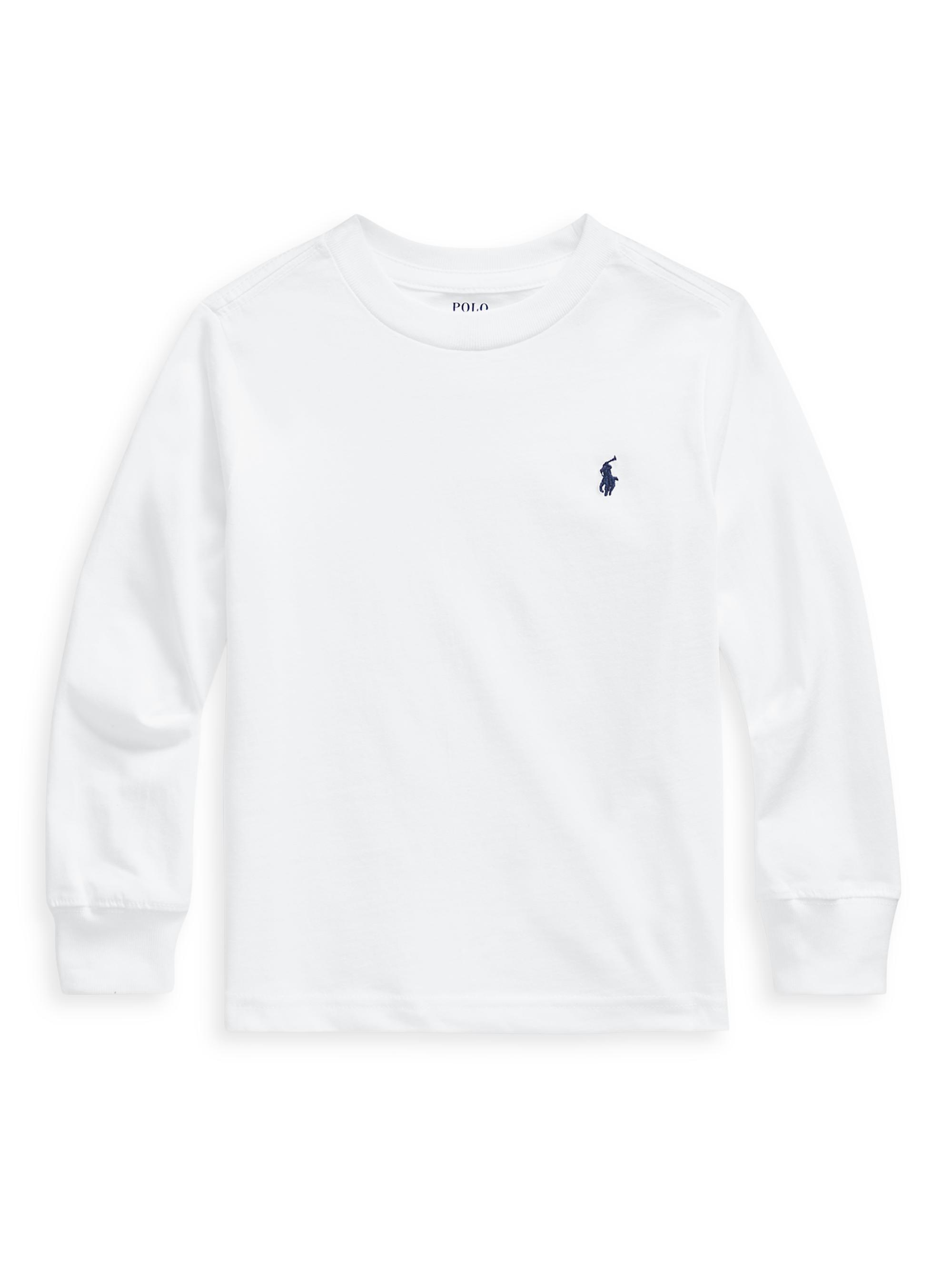 Polo Ralph Lauren Little Boy's & Boy's Cotton Jersey Long-Sleeve T-Shirt - White | Thumbnail 4