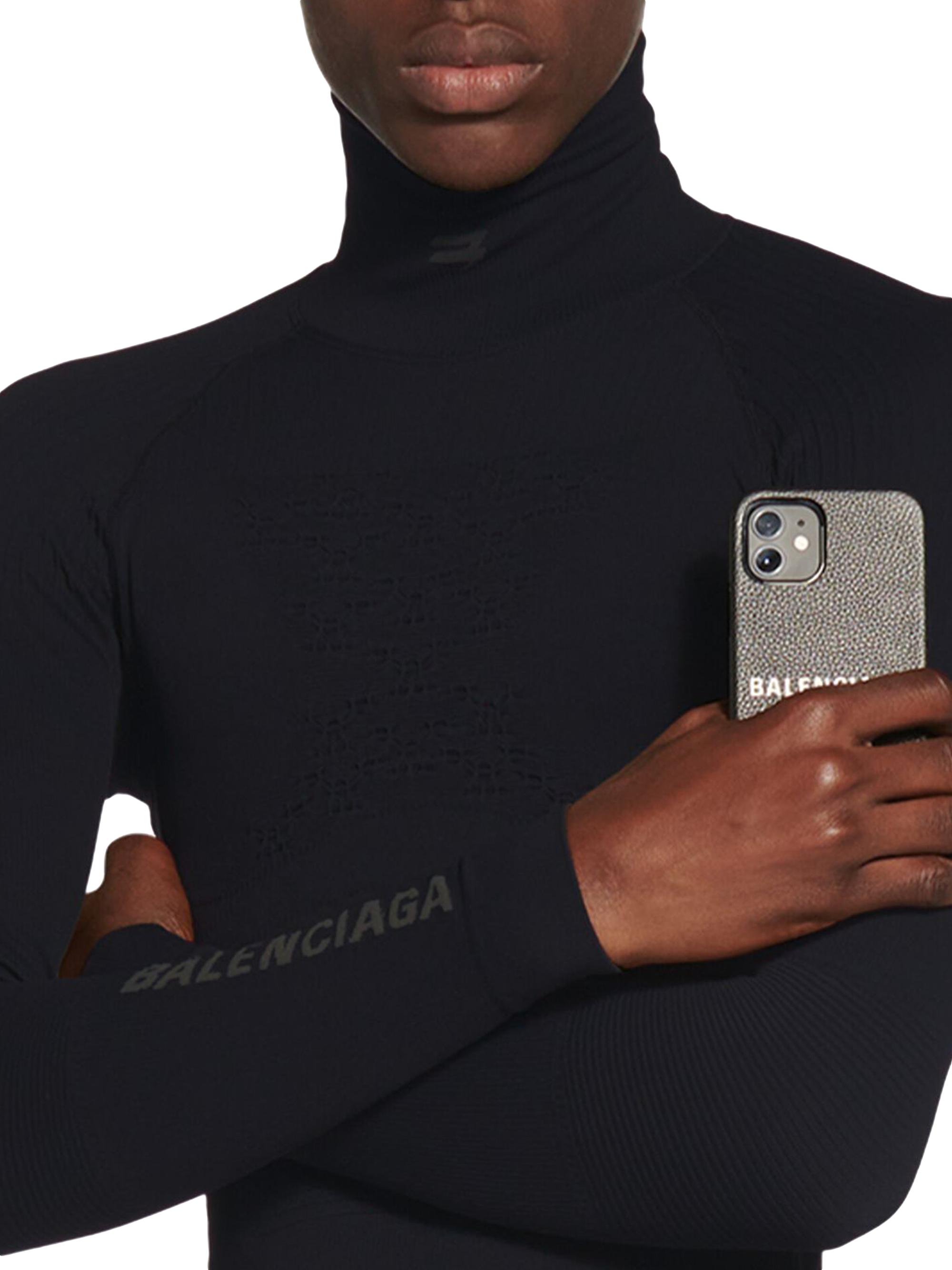 Balenciaga Sporty B Highneck Athletic Long Sleeve Top | Saks Fifth