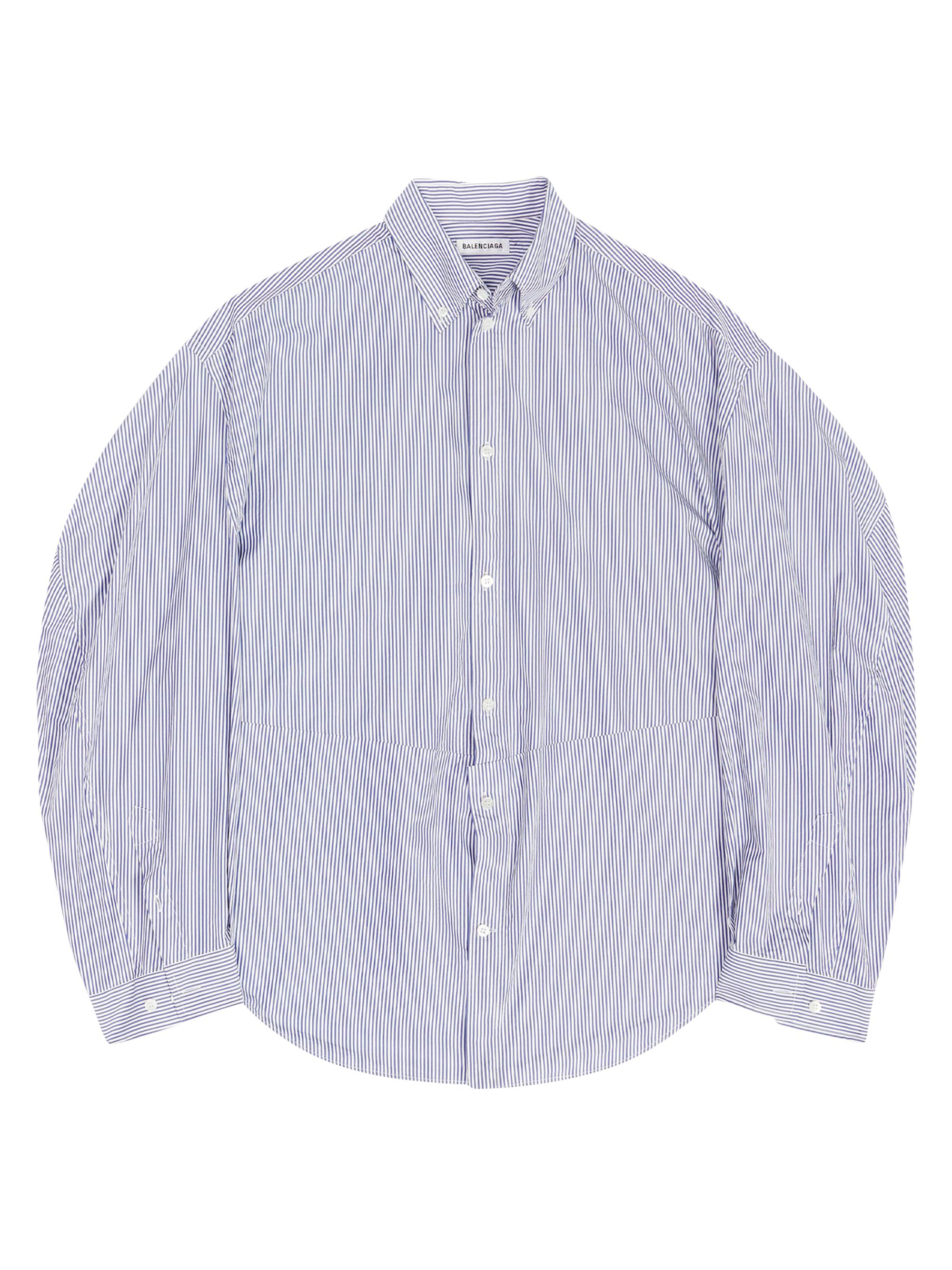 Balenciaga Women's Twisted Sleeve Shirt - Blue White