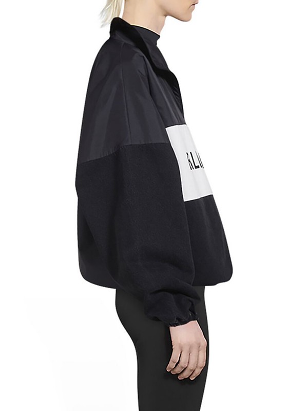 Shop Balenciaga Zipped Nylon Logo Denim Jacket | Saks Fifth Shop Balenciaga Zipped Nylon Logo Denim Jacket | Saks Fifth