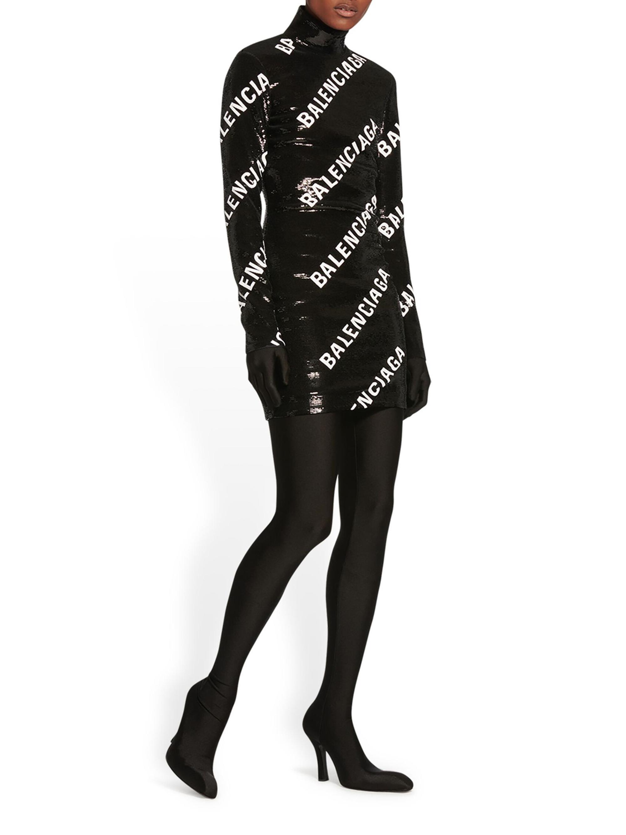 Balenciaga Allover Logo Embroidered Dress | Saks Fifth Avenue