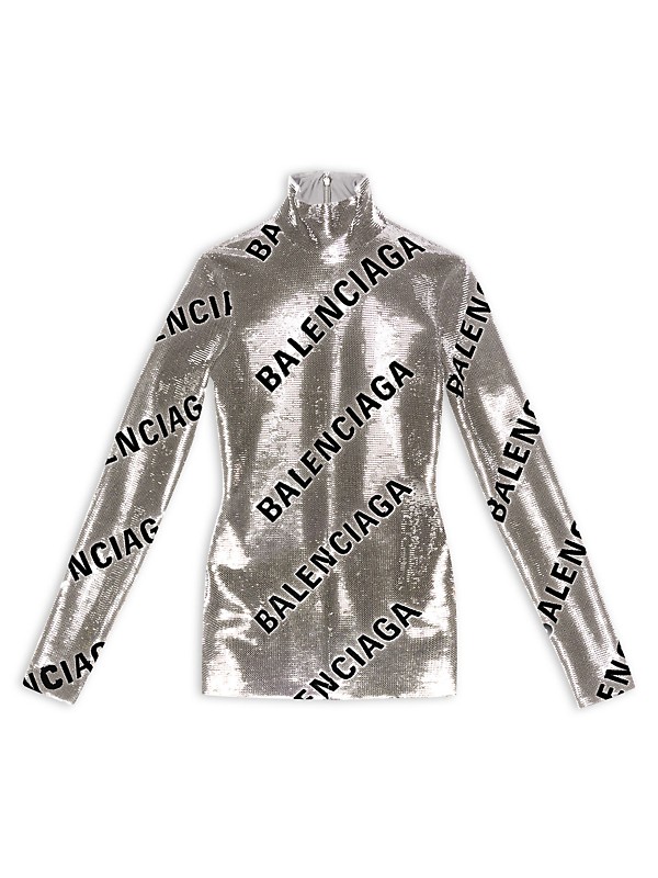 Shop Balenciaga Allover Logo Embroidered Dress | Saks Fifth Shop Balenciaga Allover Logo Embroidered Dress | Saks Fifth