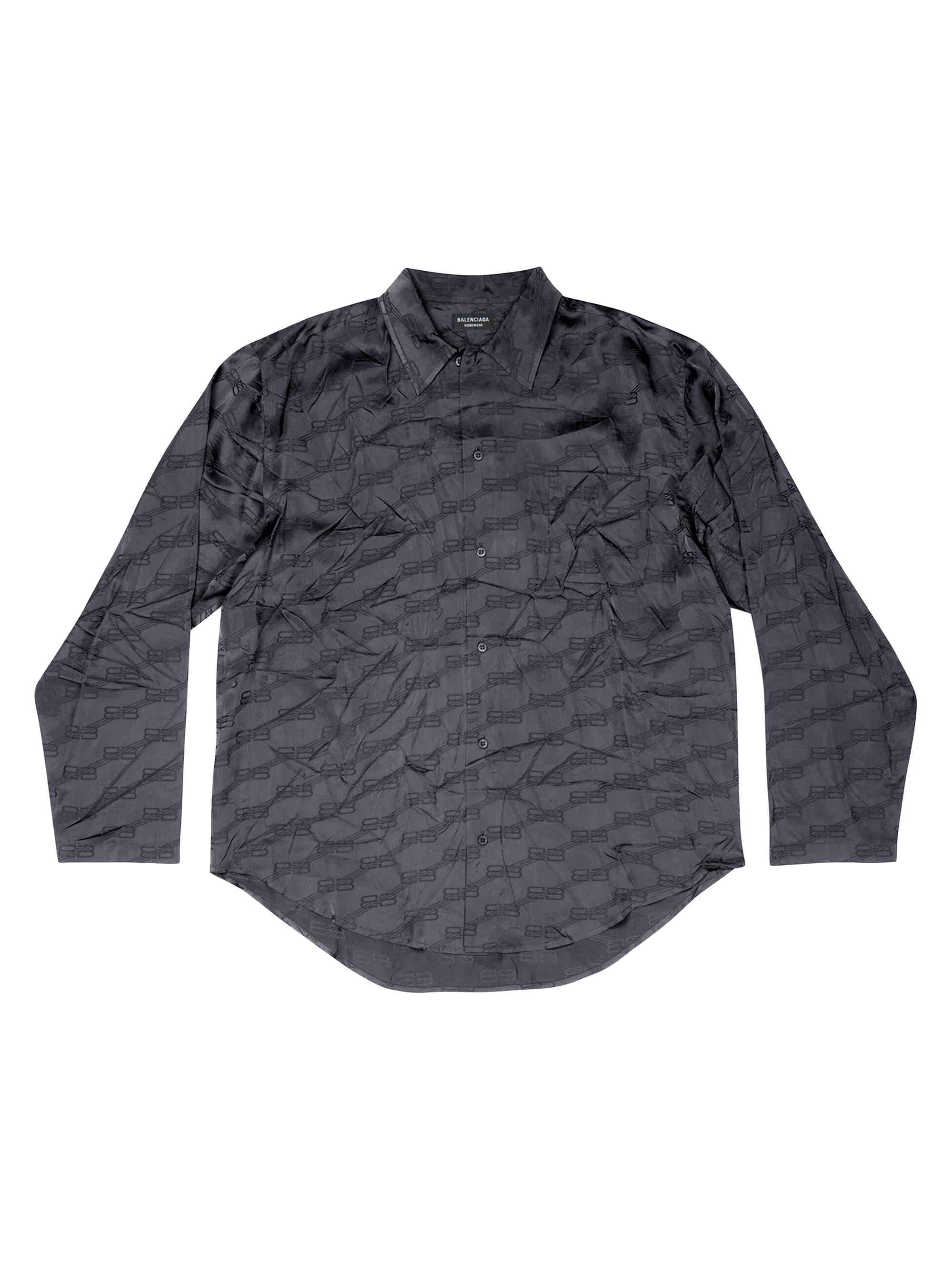 Balenciaga Men's BB Monogram Minimal Shirt - Charcoal