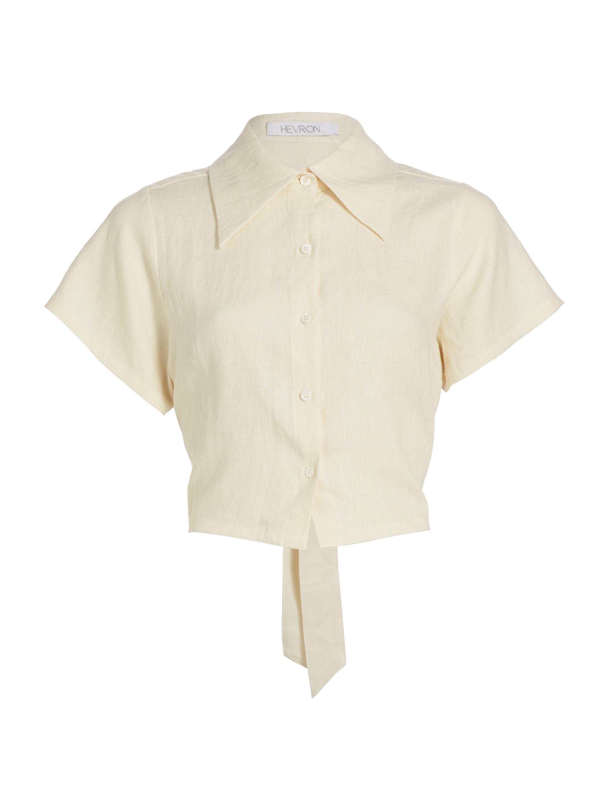 Hevron Women's Mila Open-Back Linen Top -