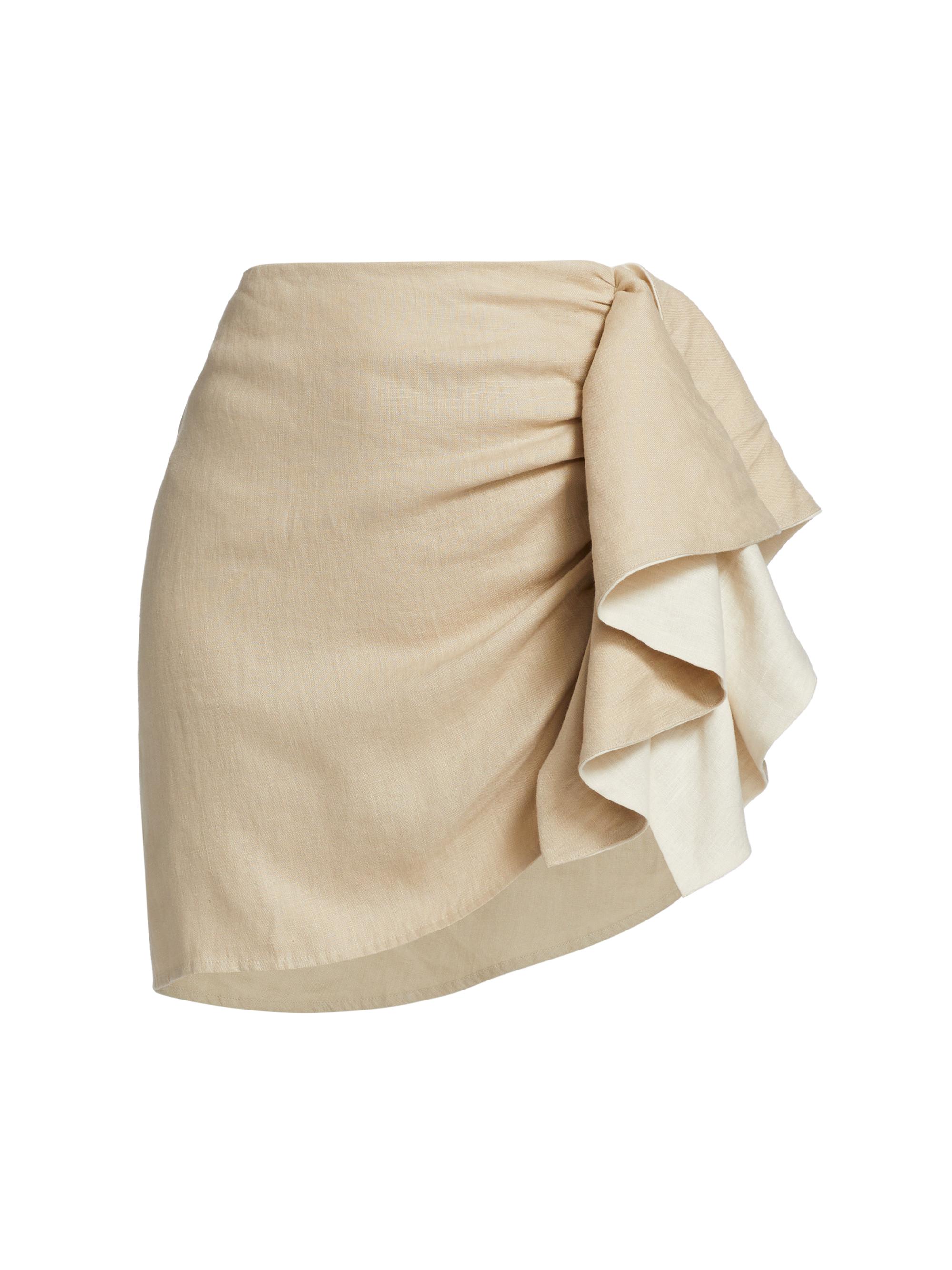 Hevron Women's Sela Draped Linen Miniskirt - Sand