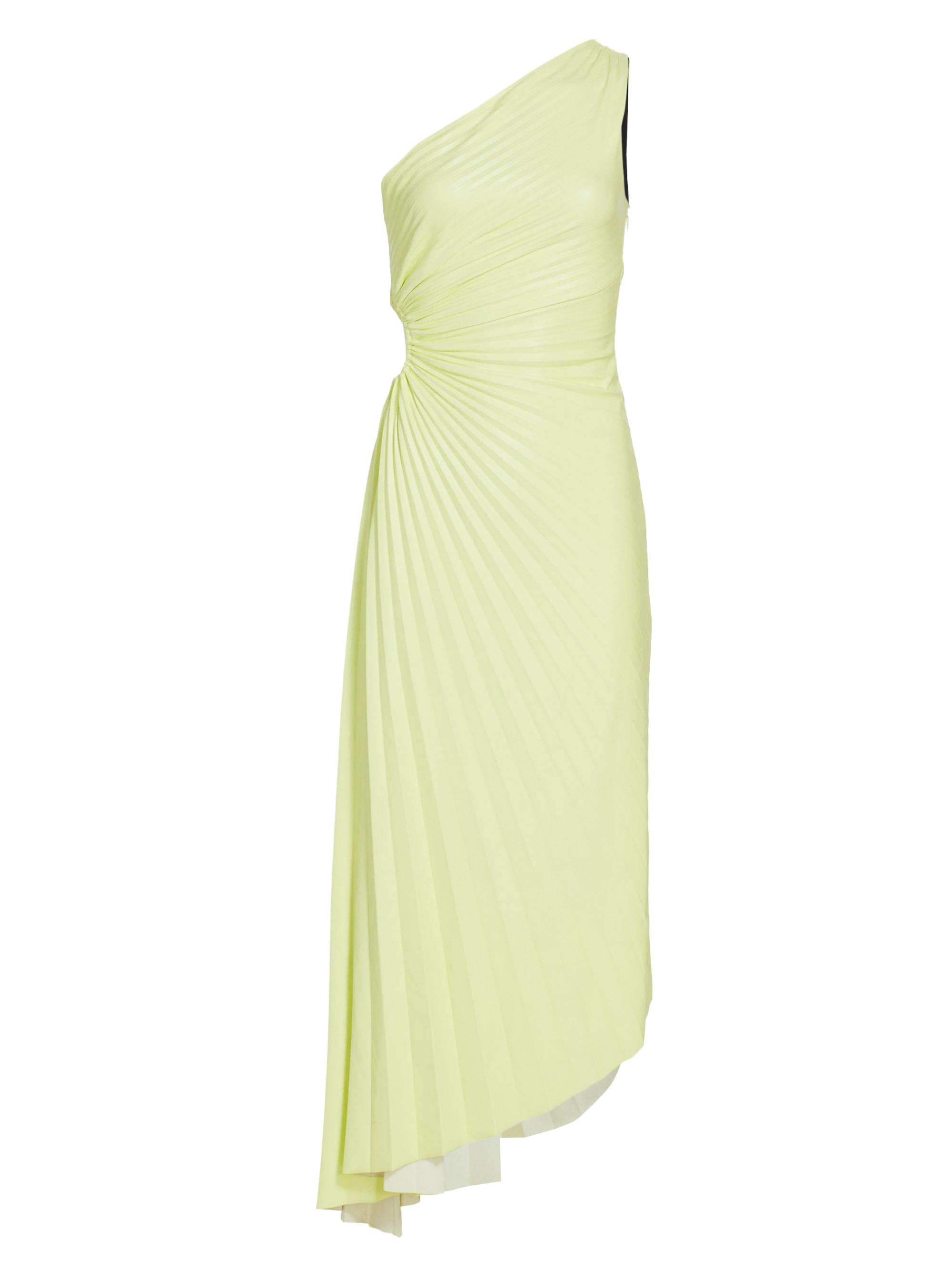 A.L.C. Women's Delfina One-Shoulder Pleated Dress - Canary