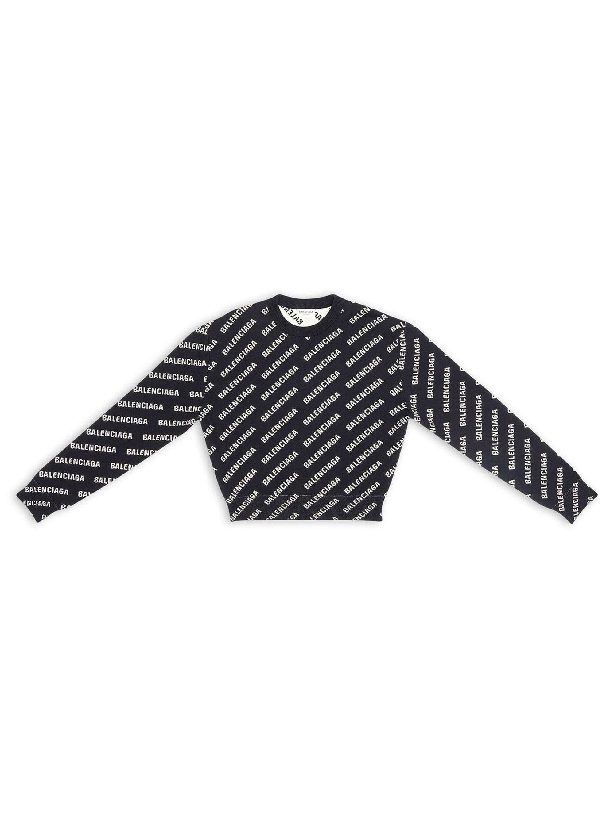 Logo cropped lamÃ© sweater