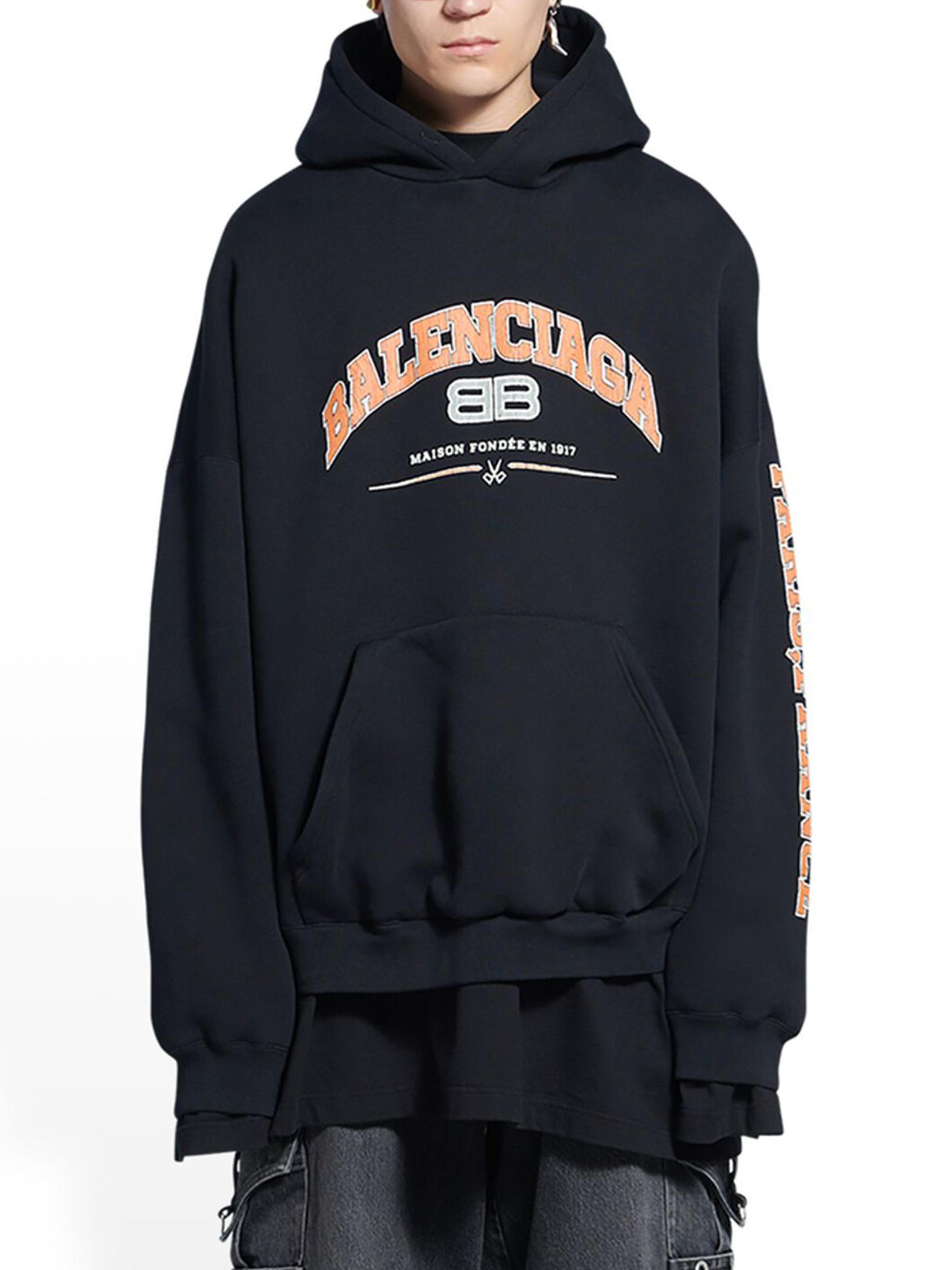 大人OK♡BALENCIAGA2018AWロゴ入フード付スウェット専用です Balenciaga Back Flip Round Oversized Hoodie | Saks Fifth Avenue