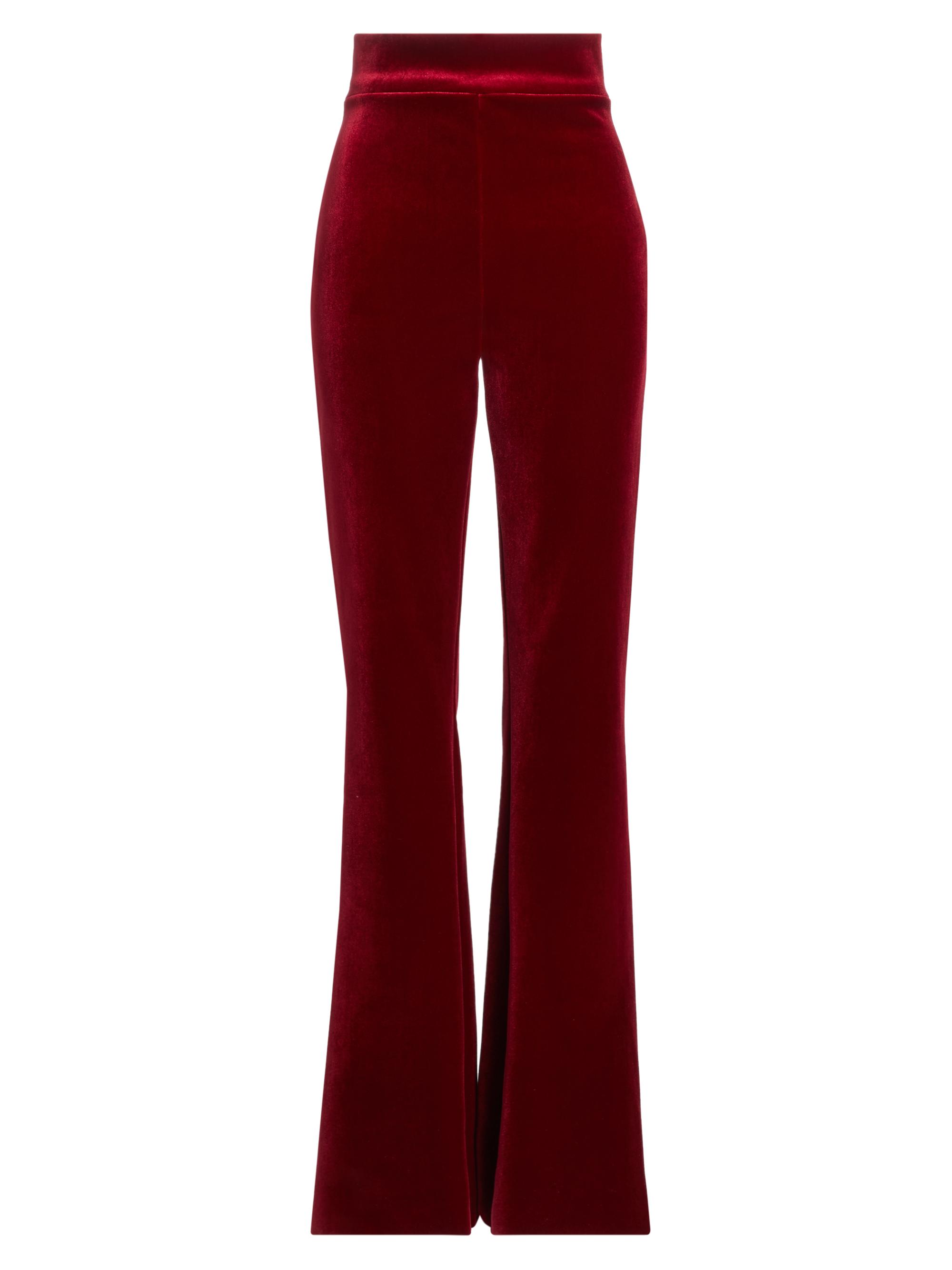 Chiara Boni La Petite Robe Women's Venusette Velvet High-Waist Pants - Garnet Red