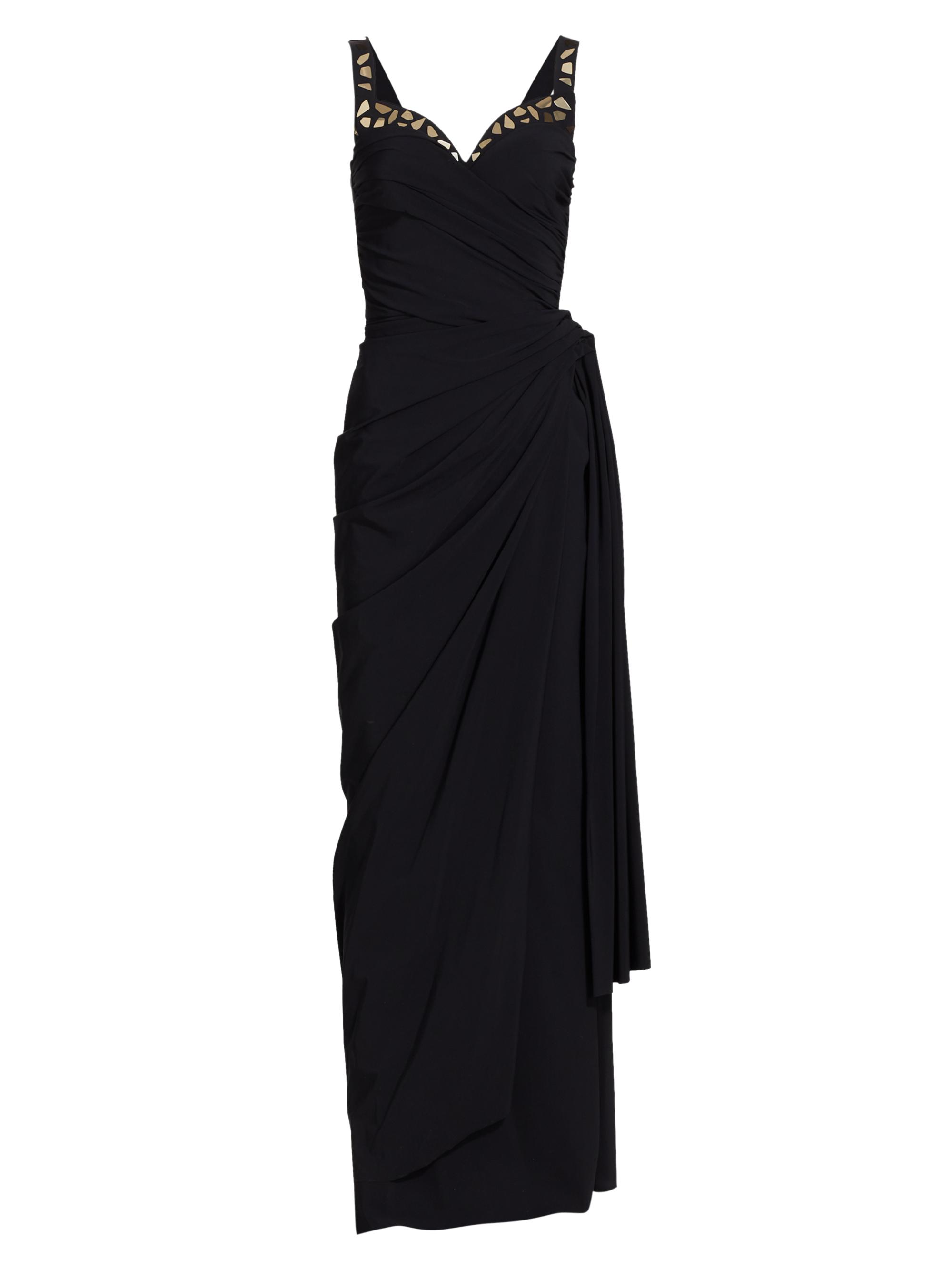 Chiara Boni La Petite Robe Women's Embellished Jersey Ruched Gown - Black