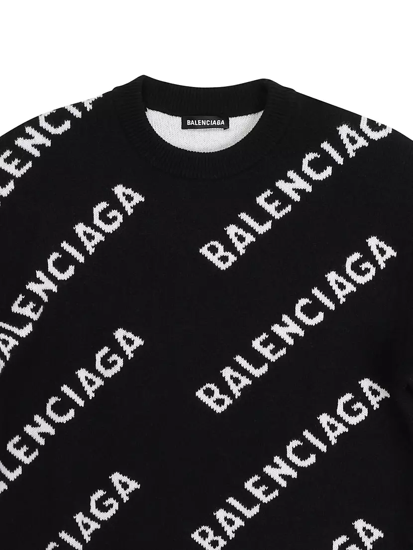 royalty mens Bank Shop Balenciaga Allover Logo Sweater | Saks Fifth Avenue