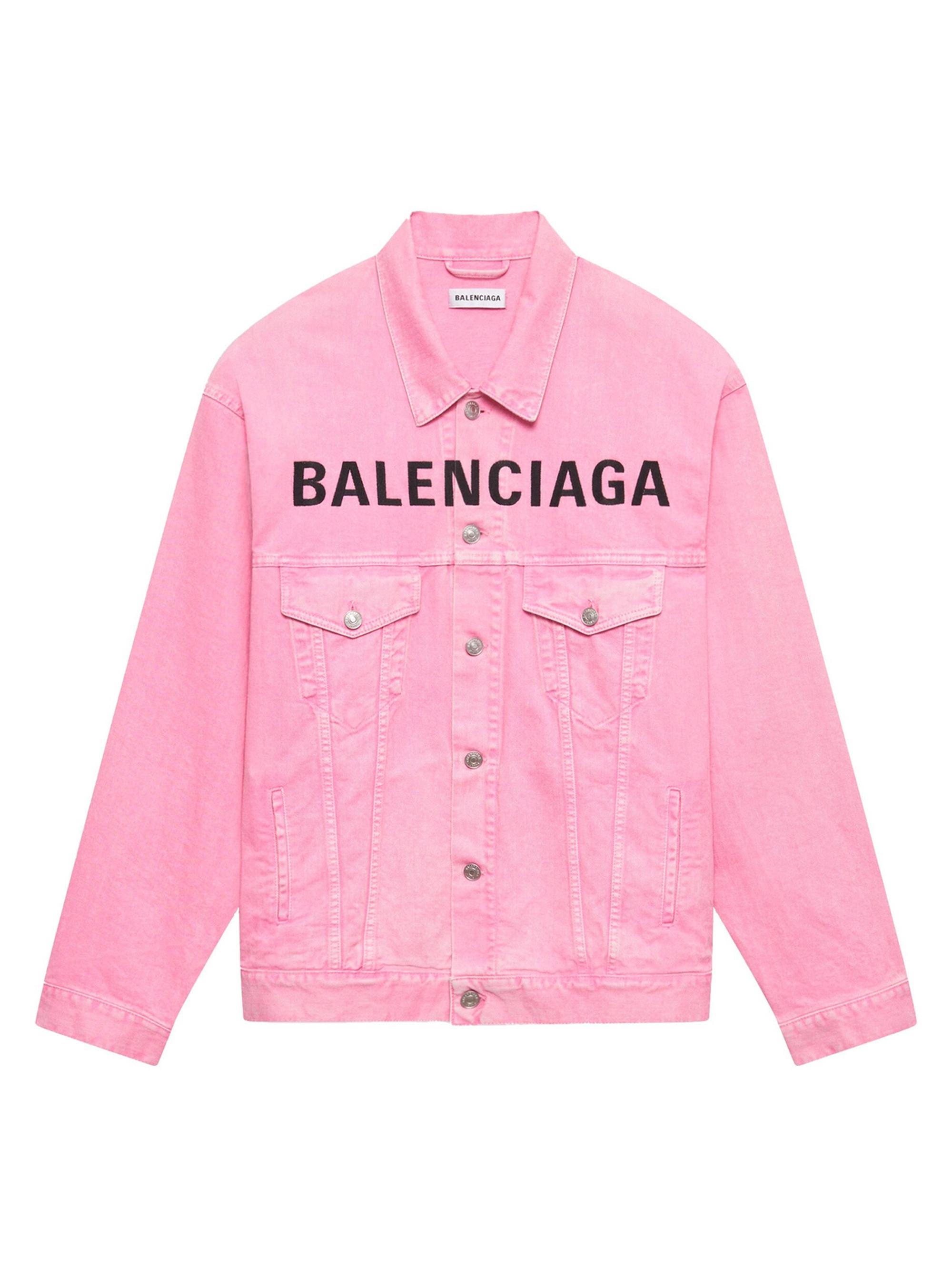 Balenciaga Women's Front Logo Jacket - Vintage Pink