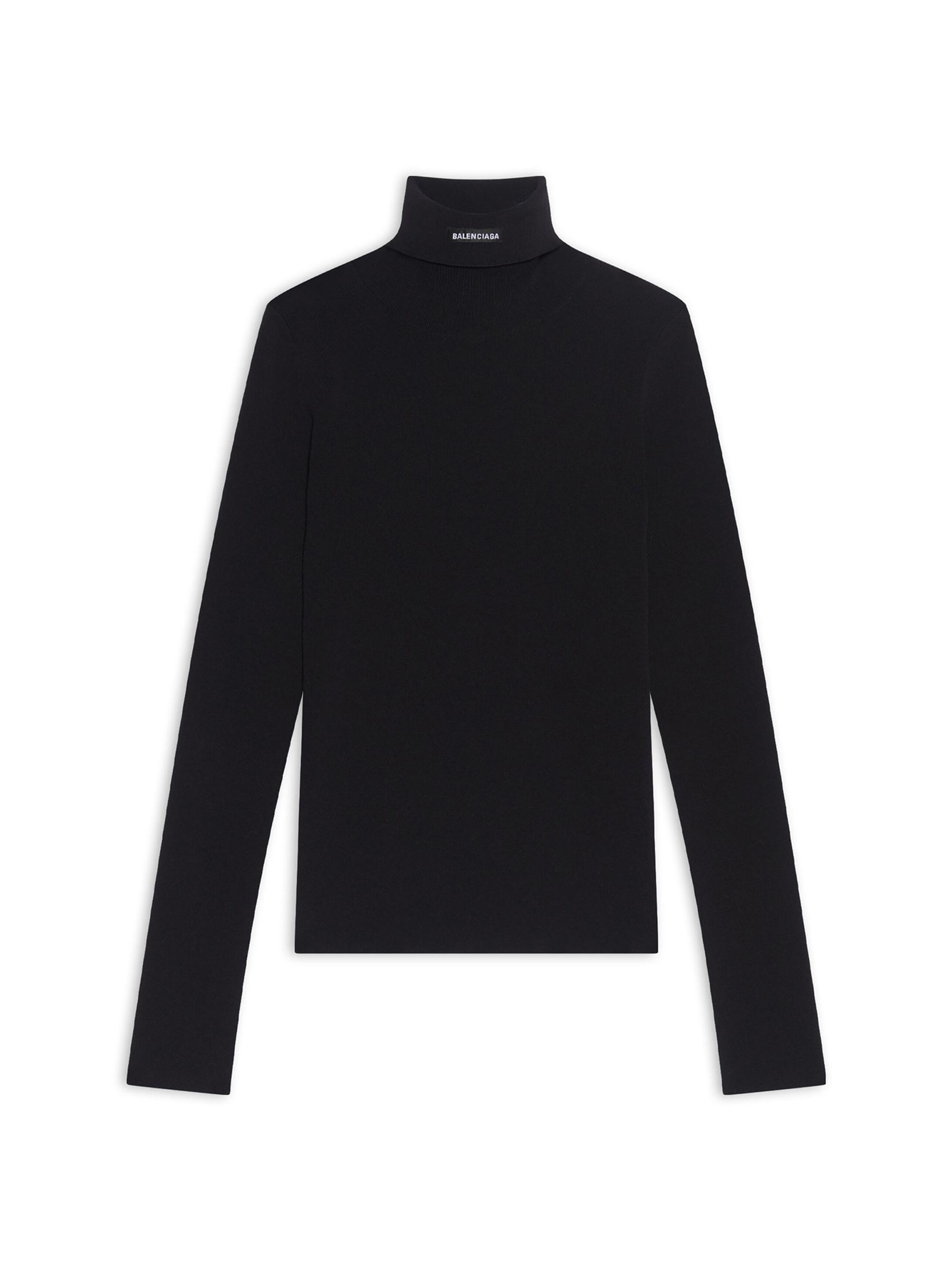 Balenciaga Men's Fitted Turtleneck - Black