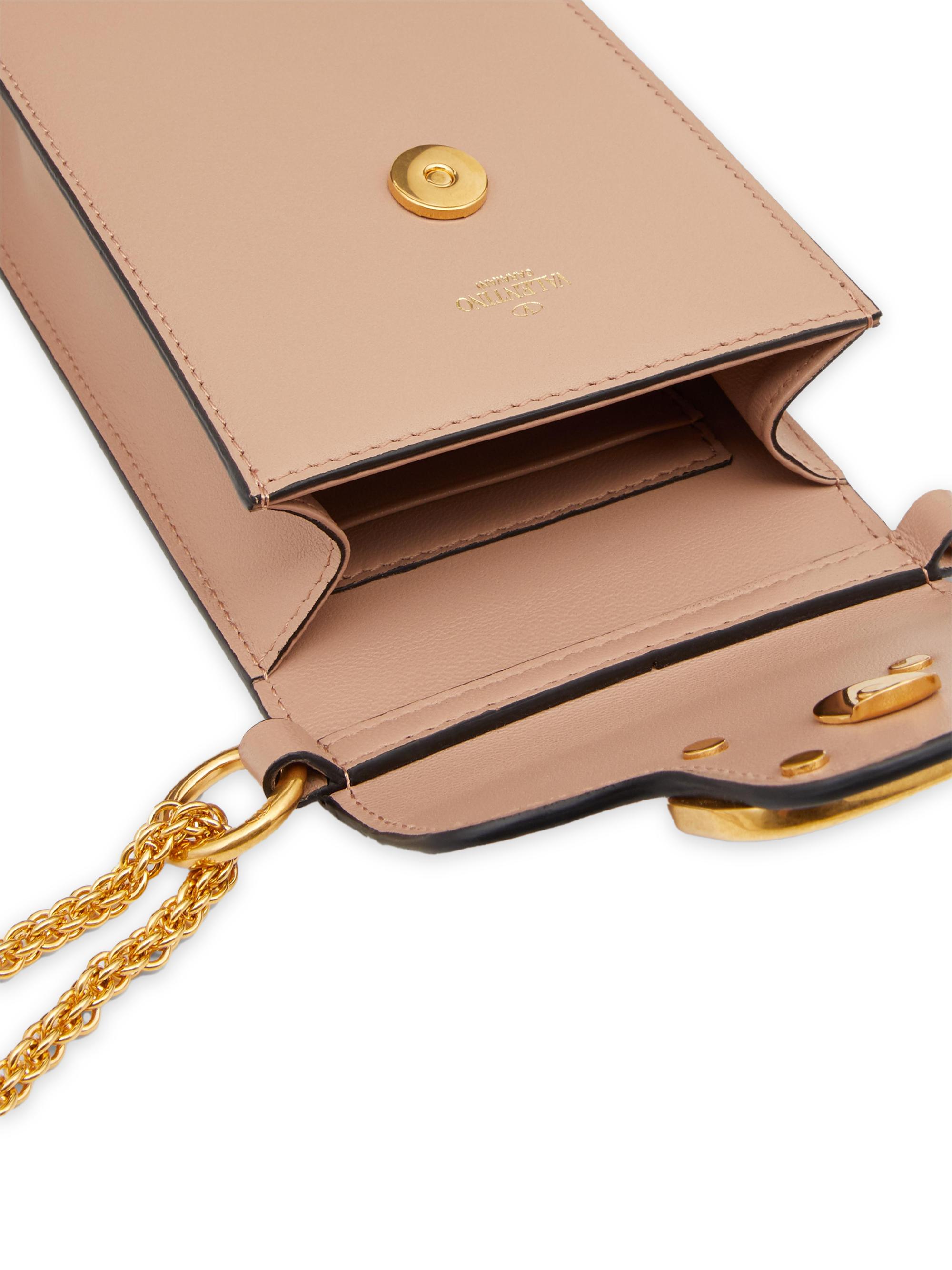Valentino Garavani Locò Calfskin Phone Case with Chain | Saks