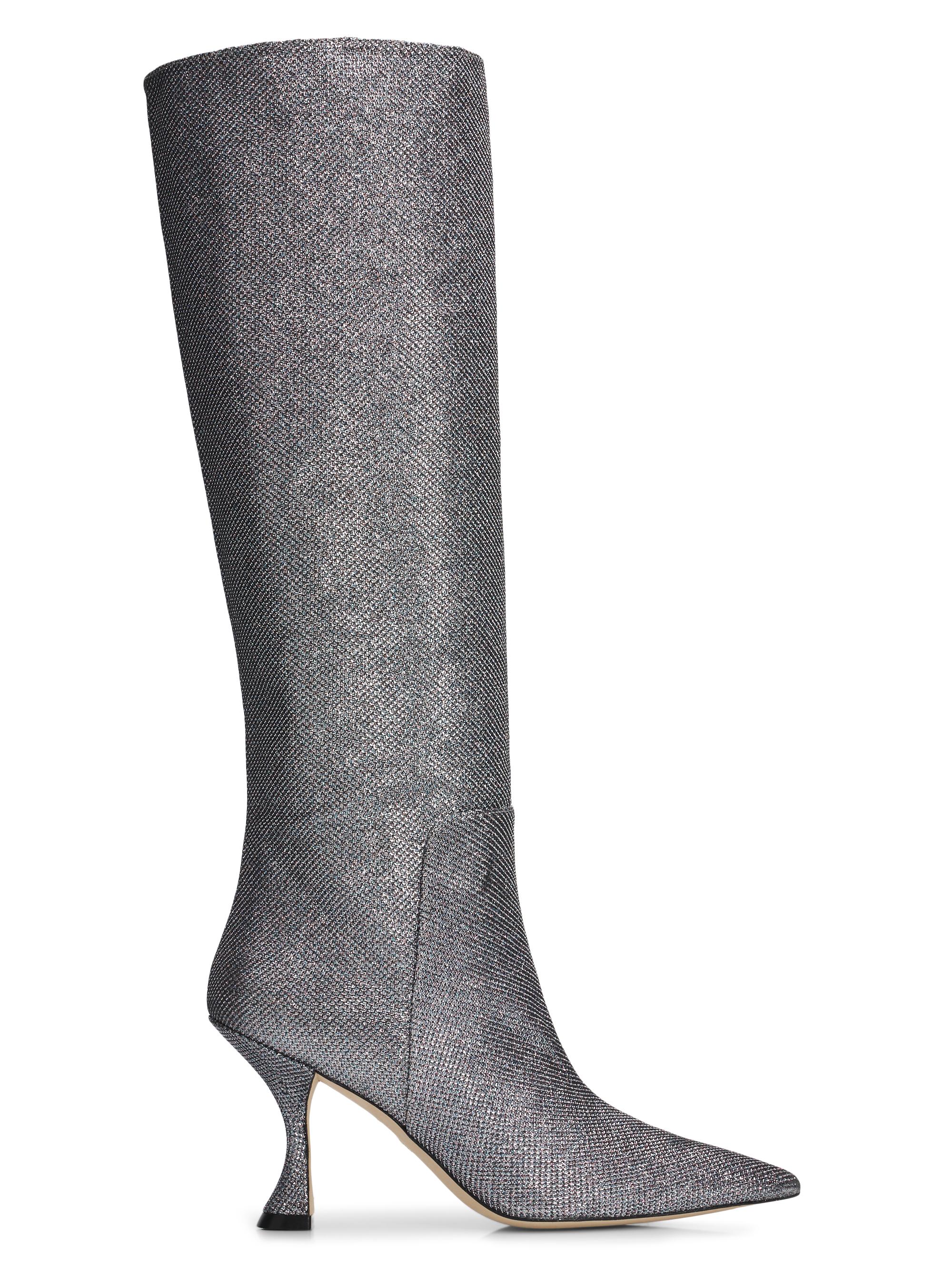 Stuart Weitzman Women's Xcurve 85MM Slouch Boots - Gunmetal