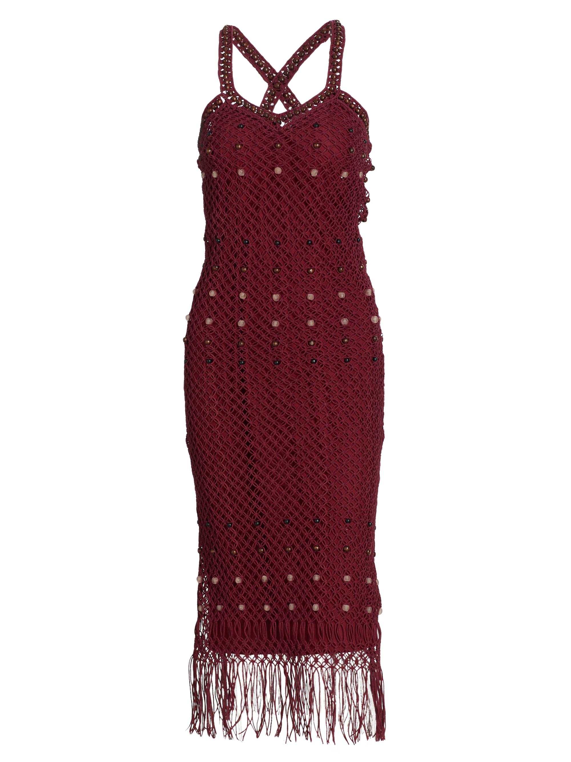 chinese dress ladies LONG DRESS WITH RUFFLE & MACRAME  CHIO DI STEFANIA D ONLINE