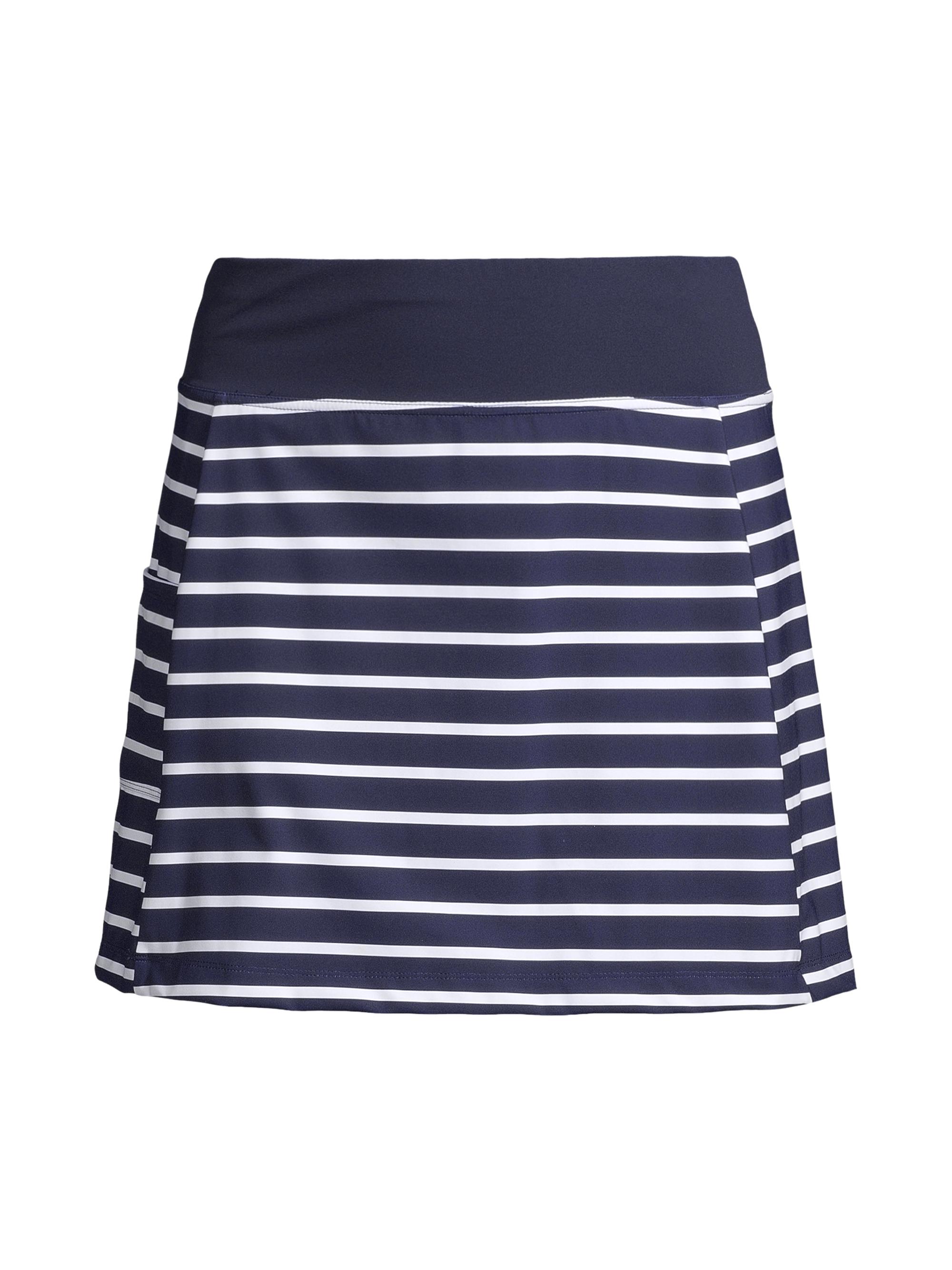 Addison Bay Women's Links Golf Stripe A-Line Skort - Navy Stripe