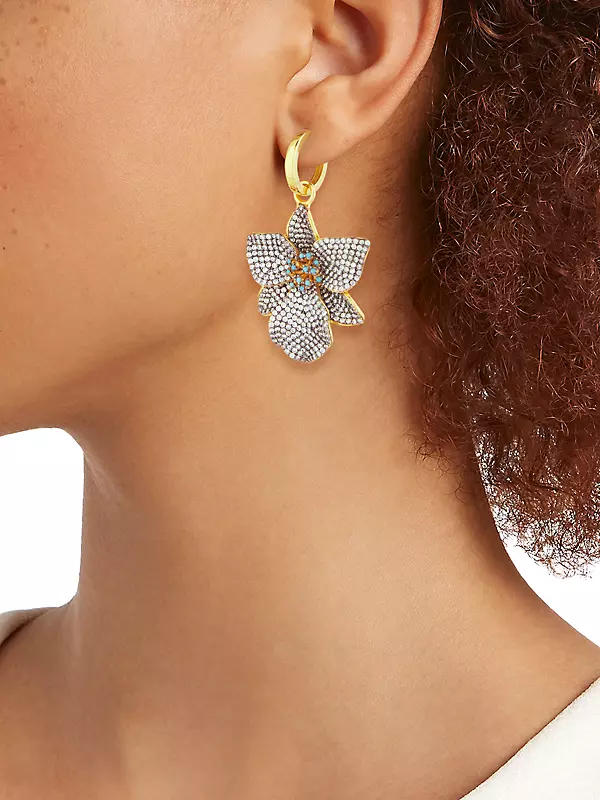Butterfly Earring Stud With Zircon-24k Gold Plated earrings Studs