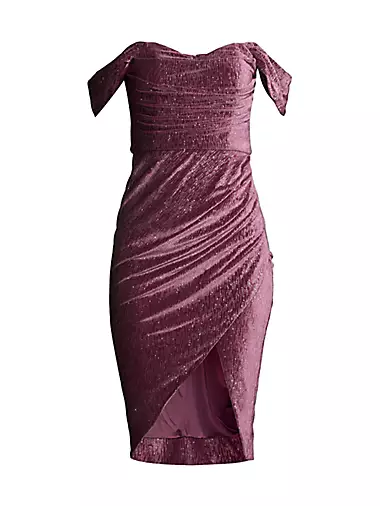Lavish Alice - Best-seller 😍 shop our Off Shoulder Bonded Satin Pleated  Midi Dress before it's gone! 💜 Shop now at LavishAlice.com
