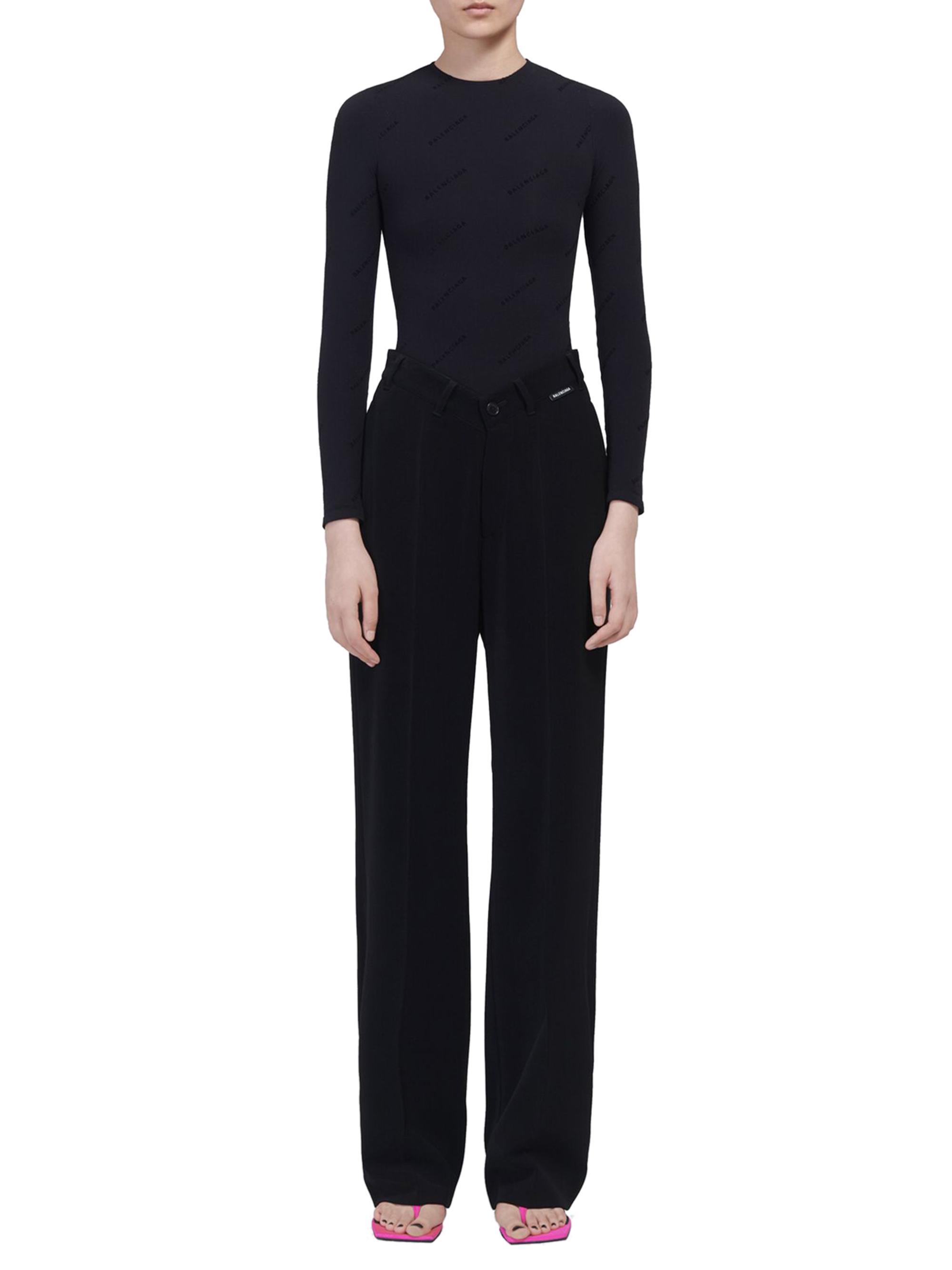 Balenciaga Women's Allover Logo Crewneck - Black