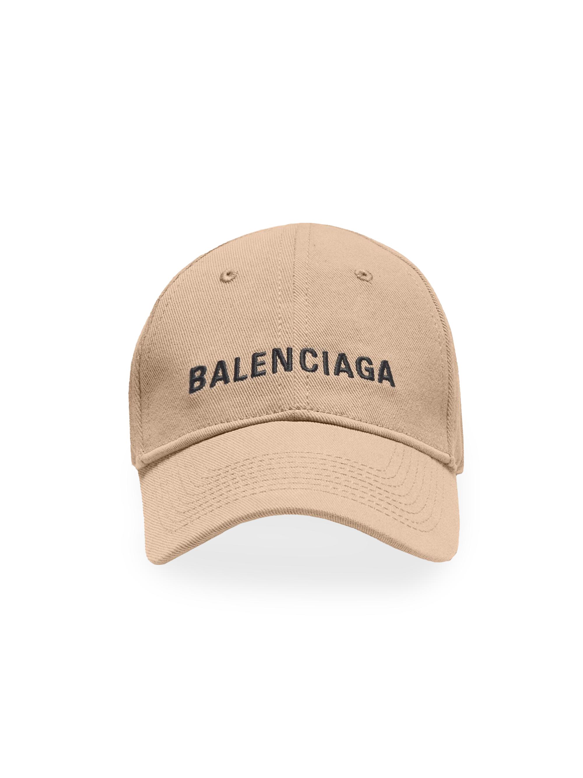 Balenciaga Men's Logo Cap - Beige Black