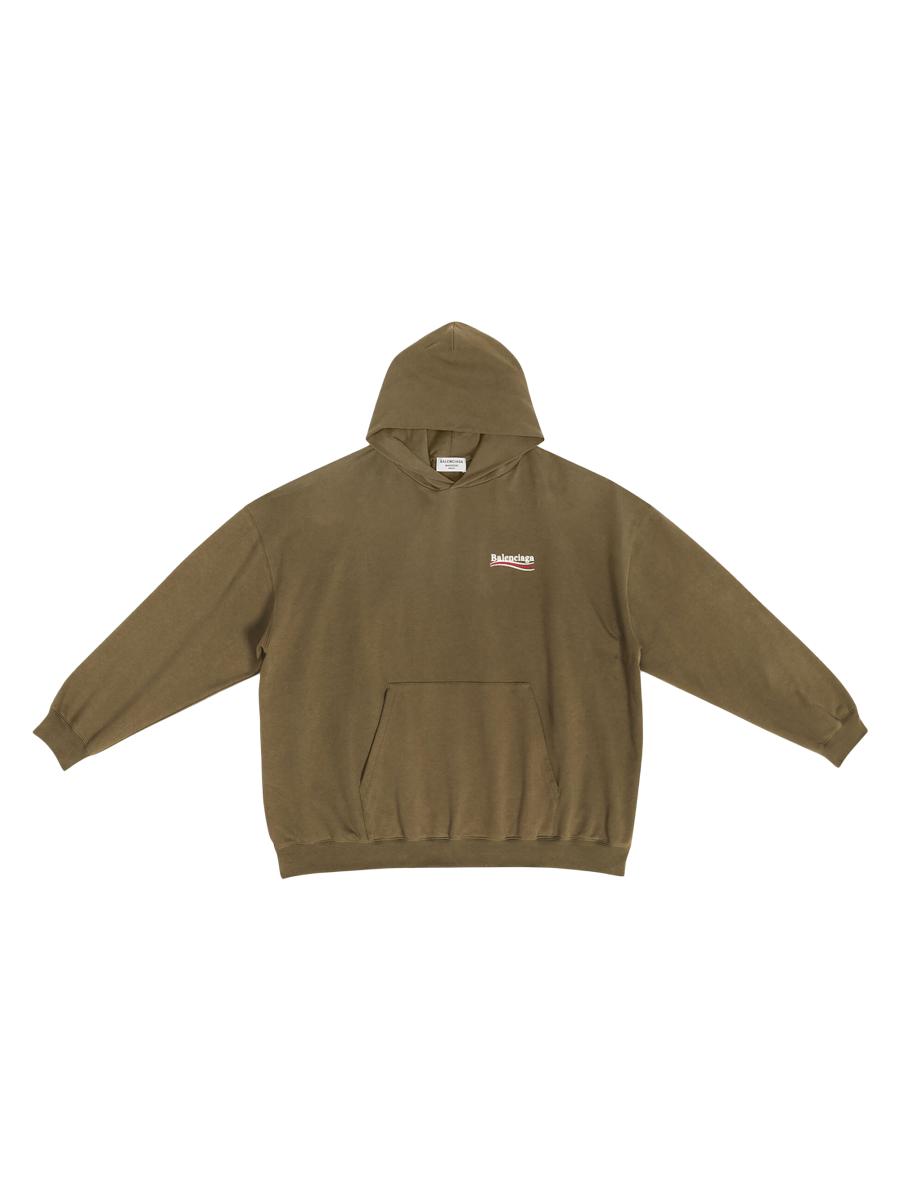 パーカー・フーディ HOODIE POLITICAL CAMPAIGN LARGE FIT IN OFF-WHITE Balenciaga Political Campaign Hoodie Large Fit | Neiman Marcus