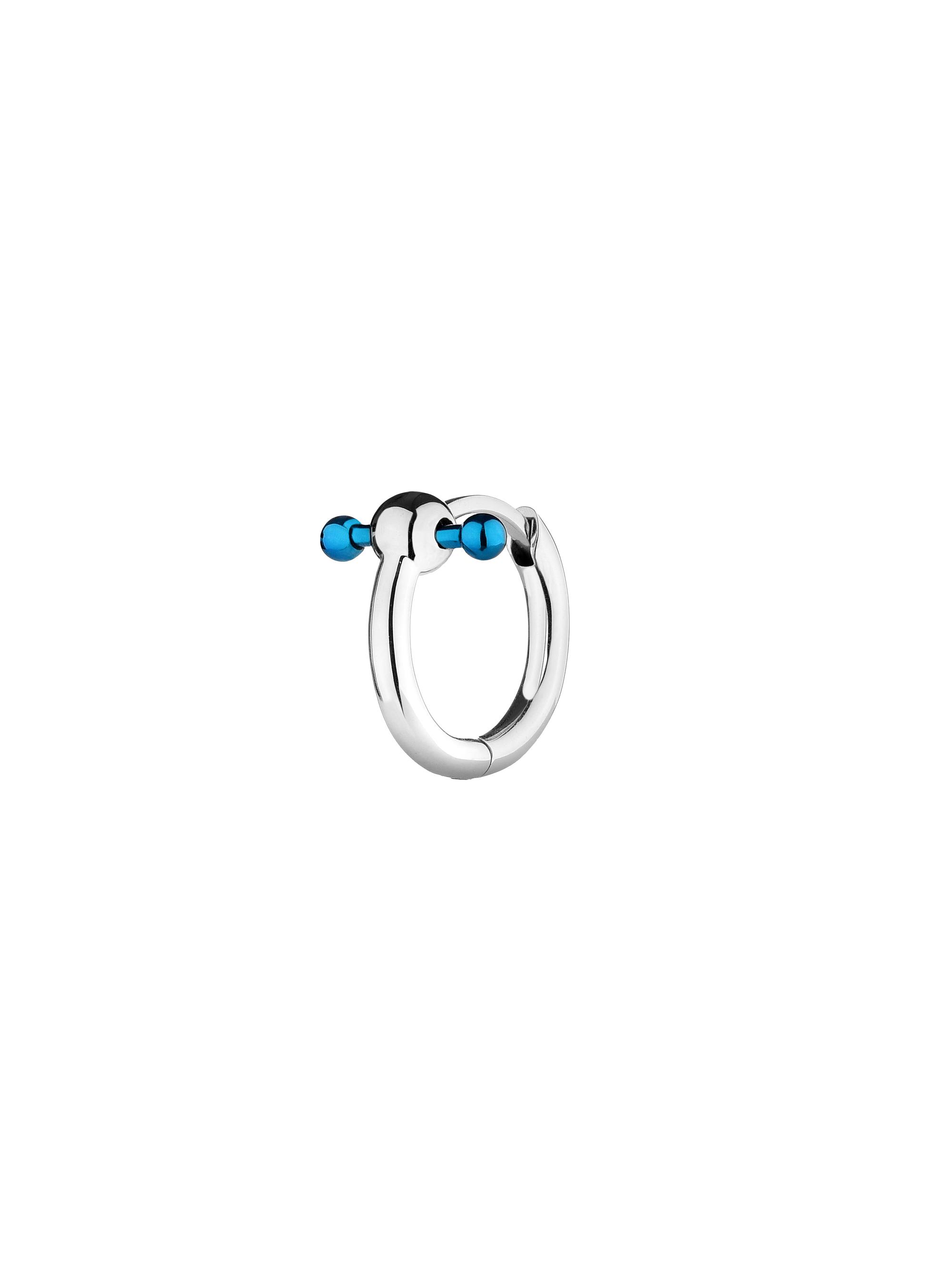 Eéra Women's Maga Circe Mini 18K White Gold Piercing Bar Single Earring - White Gold Blue
