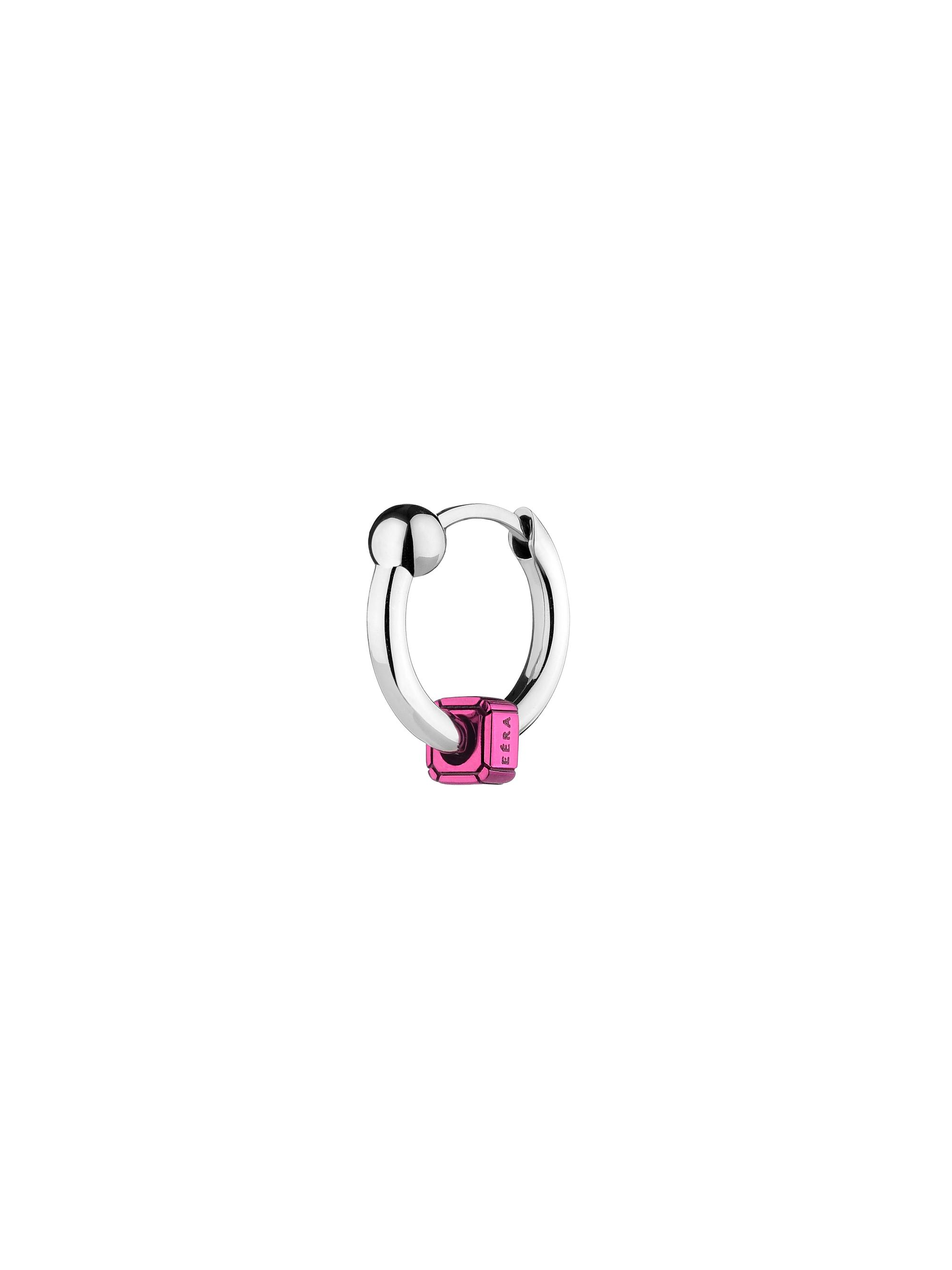 Eéra Women's Maga Circe Mini 18K White Gold Piercing Ball Single Earring - Fuchsia White Gold