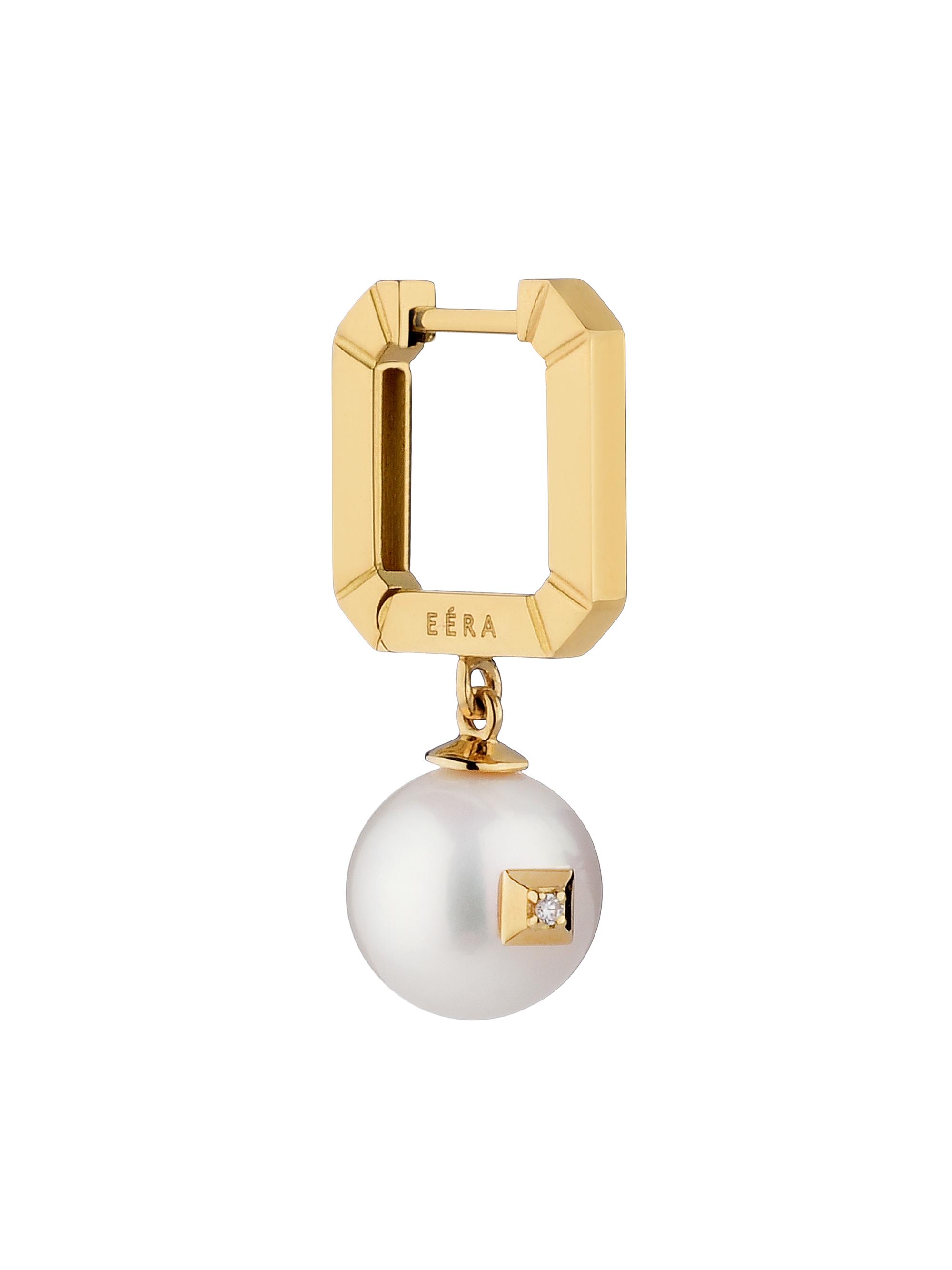 Eéra Women's Maga Circe Mini 18K Yellow Gold, Diamond & Pearl Single Drop Earring - Yellow Gold