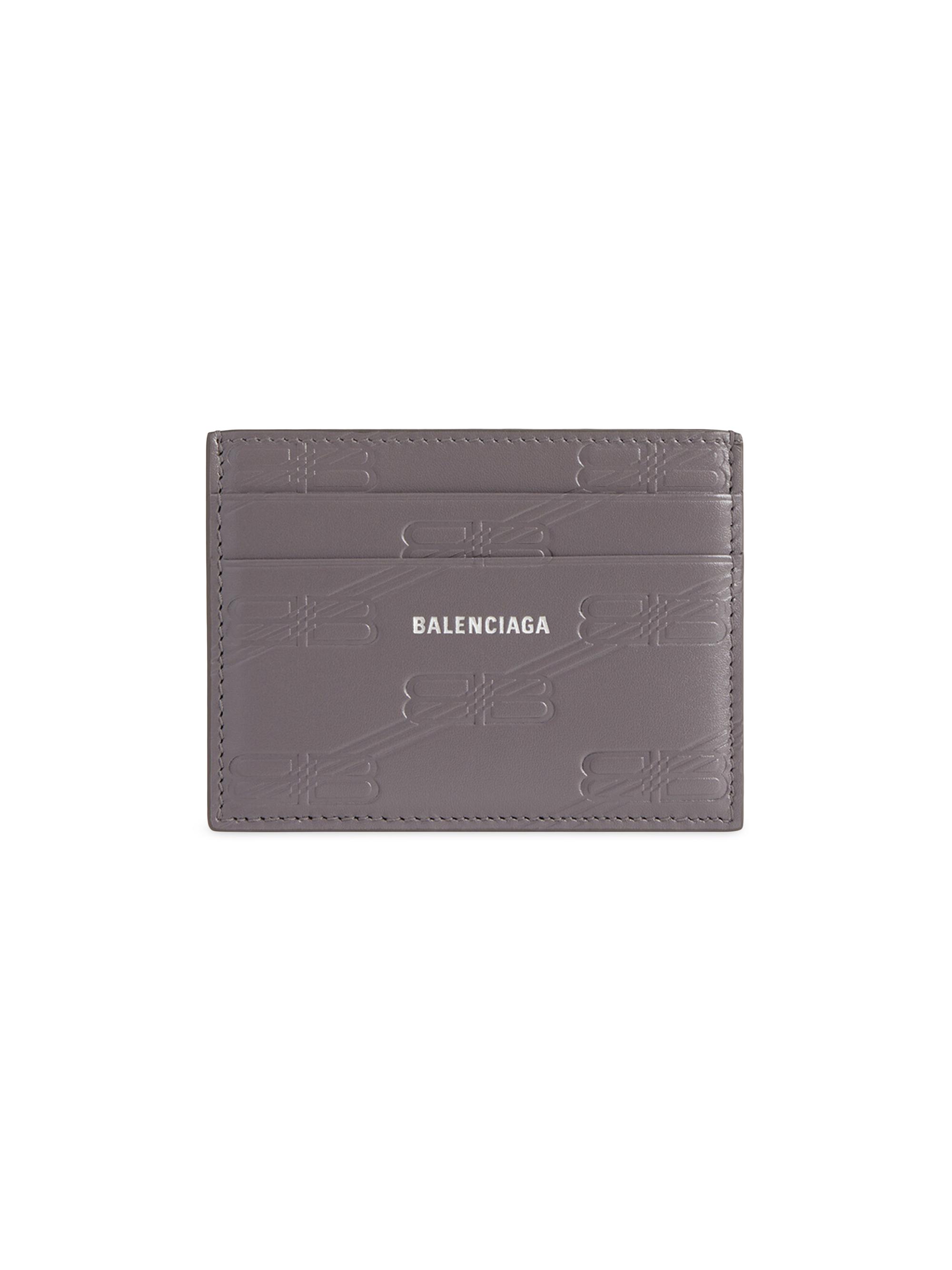 Balenciaga Men's Embossed Monogram Card Case Box - Grey